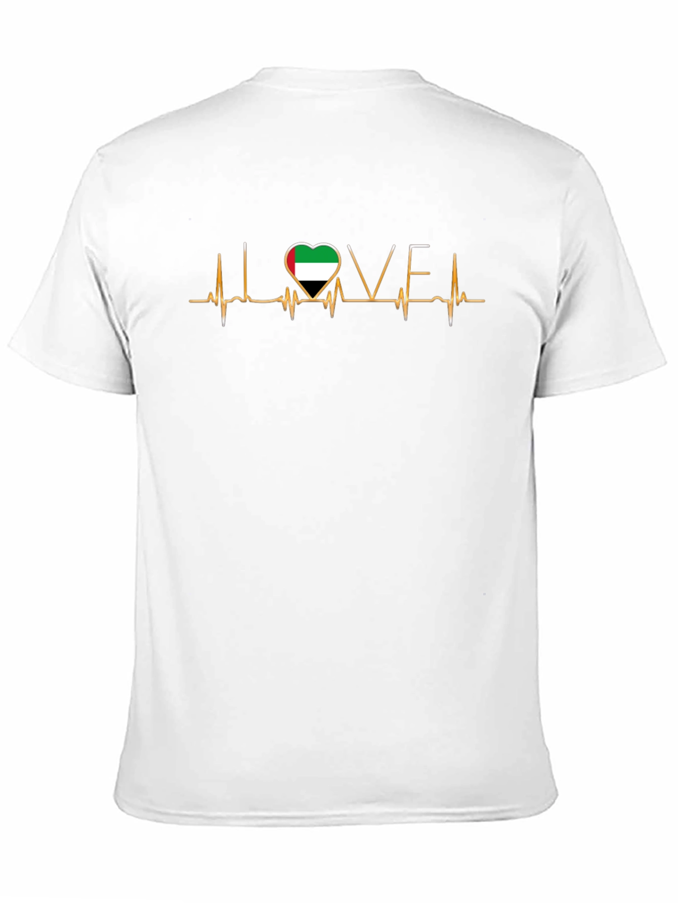 Love UAE Heartbeat T-Shirt - Patriotic Design