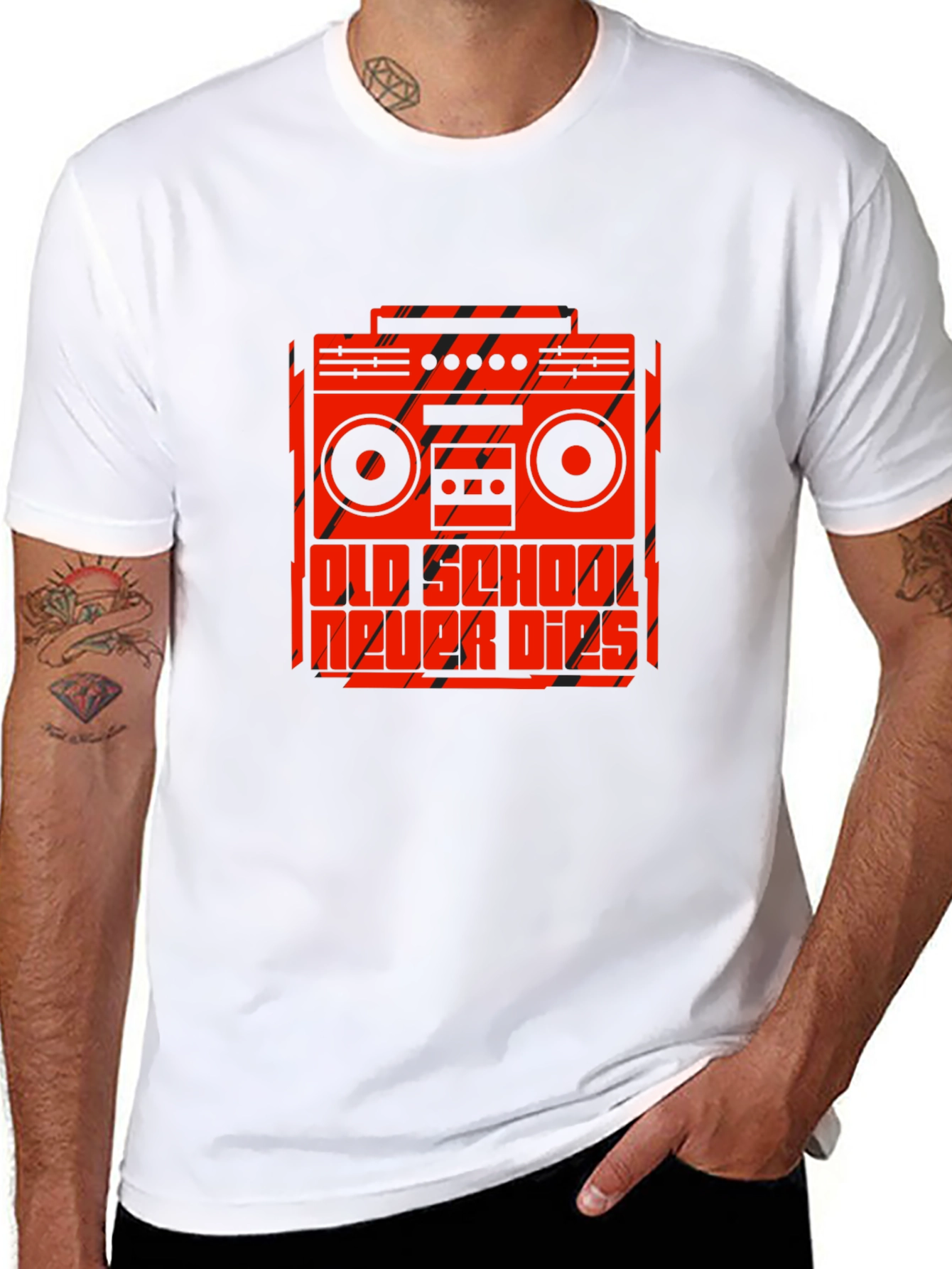Old School Never Dies Boombox Graphic Tee