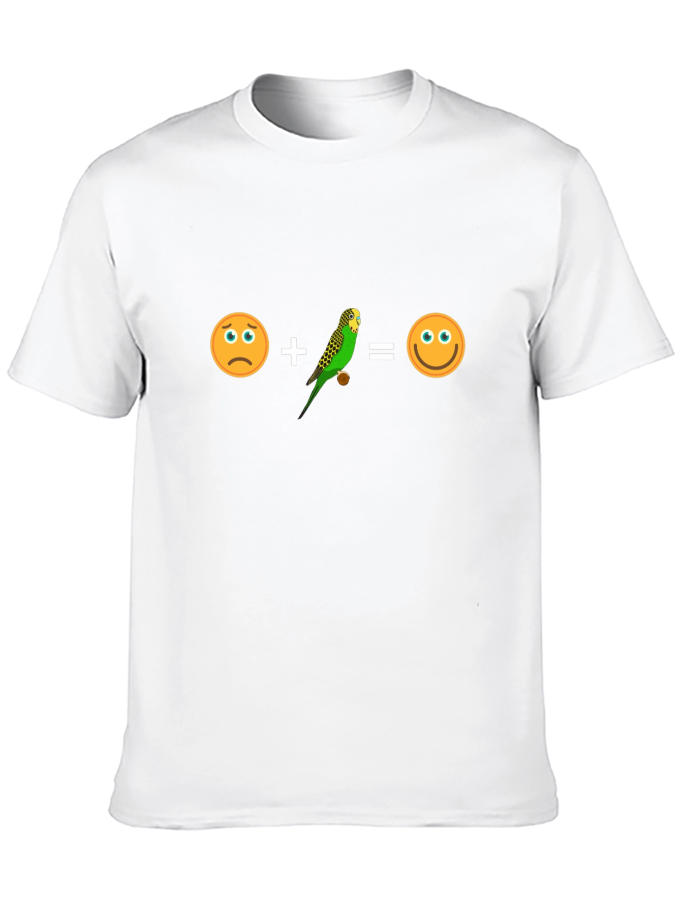 Funny Budgie T-Shirt - Sad + Bird = Happy!
