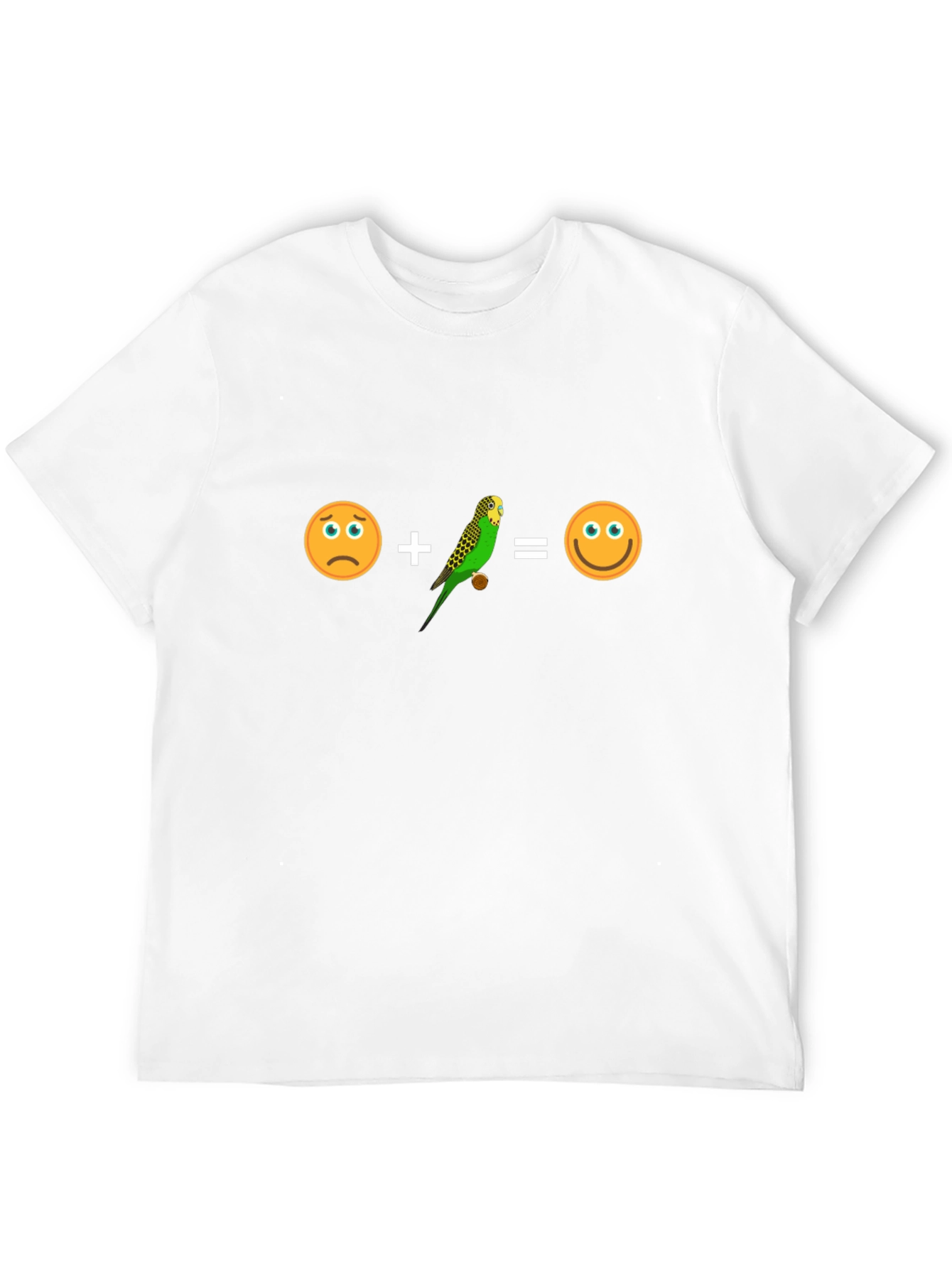 Funny Budgie T-Shirt - Sad + Bird = Happy!