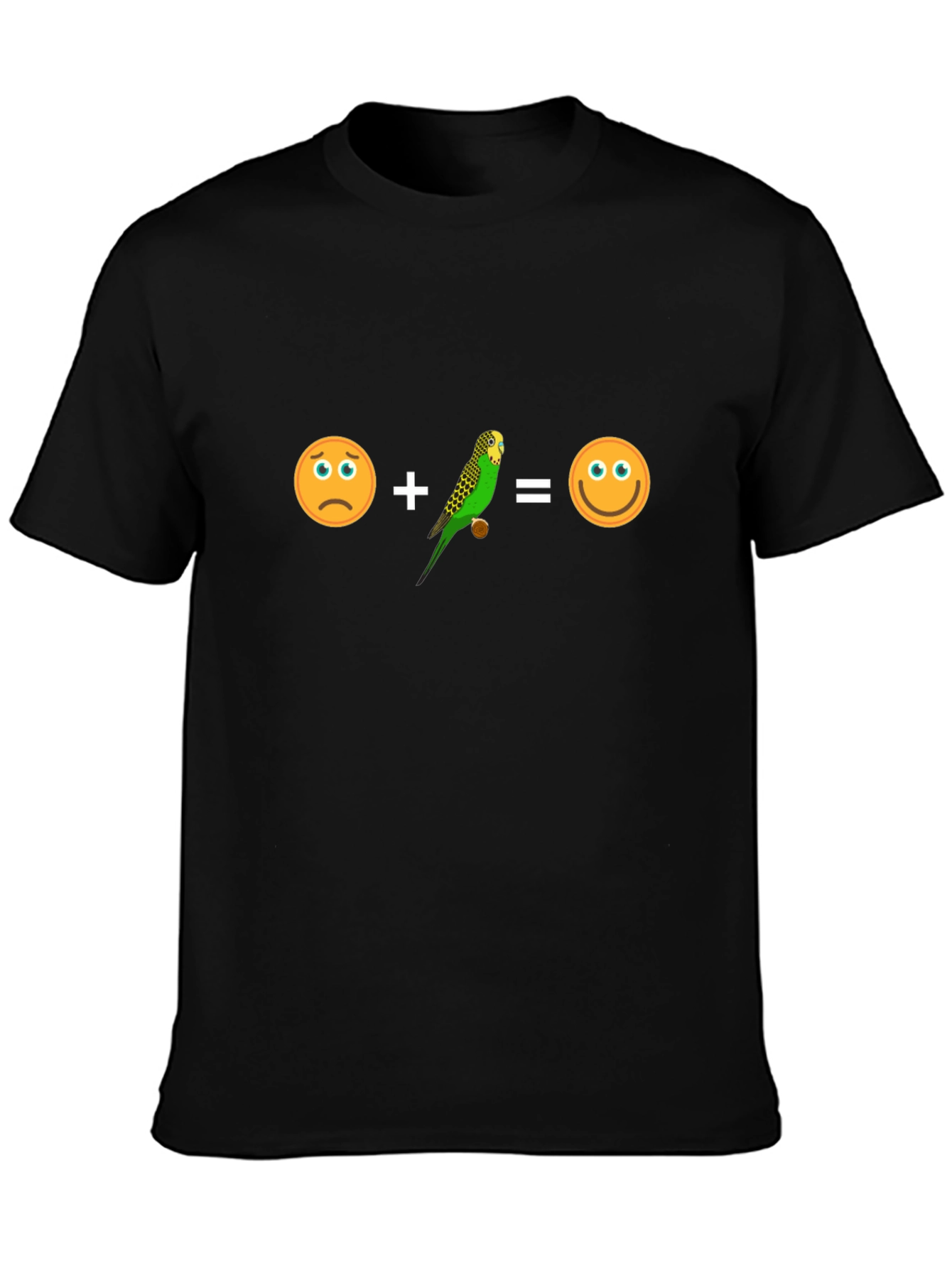 Funny Budgie T-Shirt - Sad + Bird = Happy!