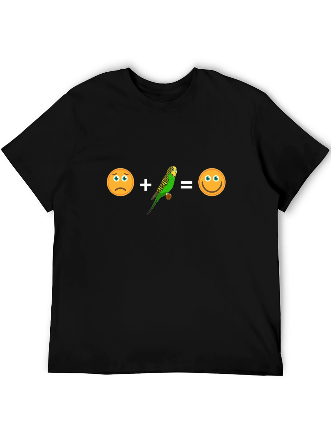 Funny Budgie T-Shirt - Sad + Bird = Happy!