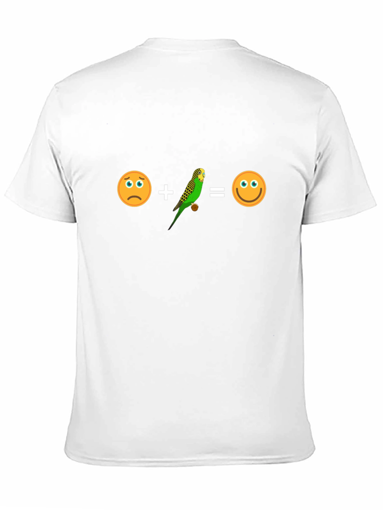 Funny Budgie T-Shirt - Sad + Bird = Happy!