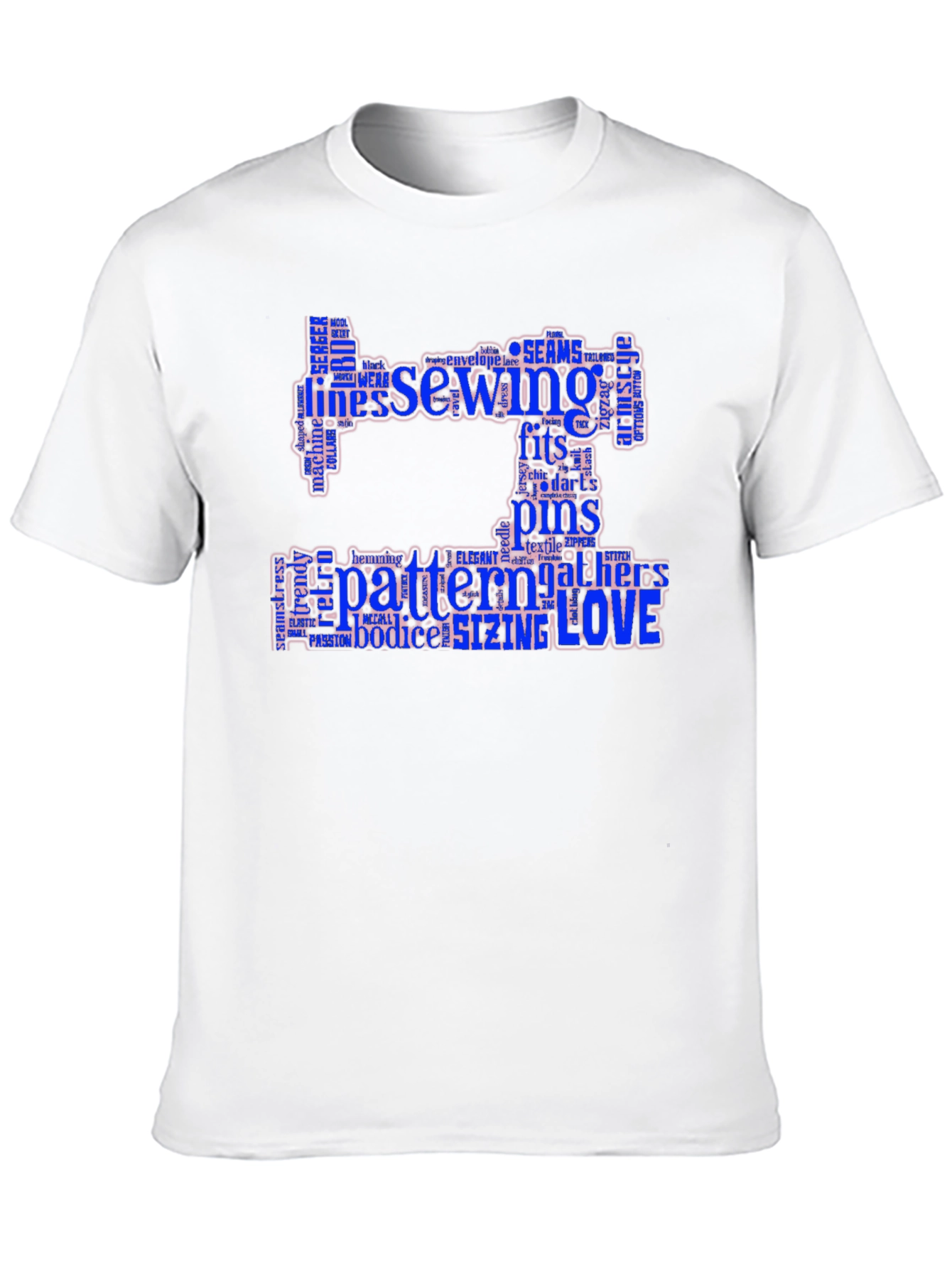 Sewing Word Art T-Shirt - Black Cotton Tee