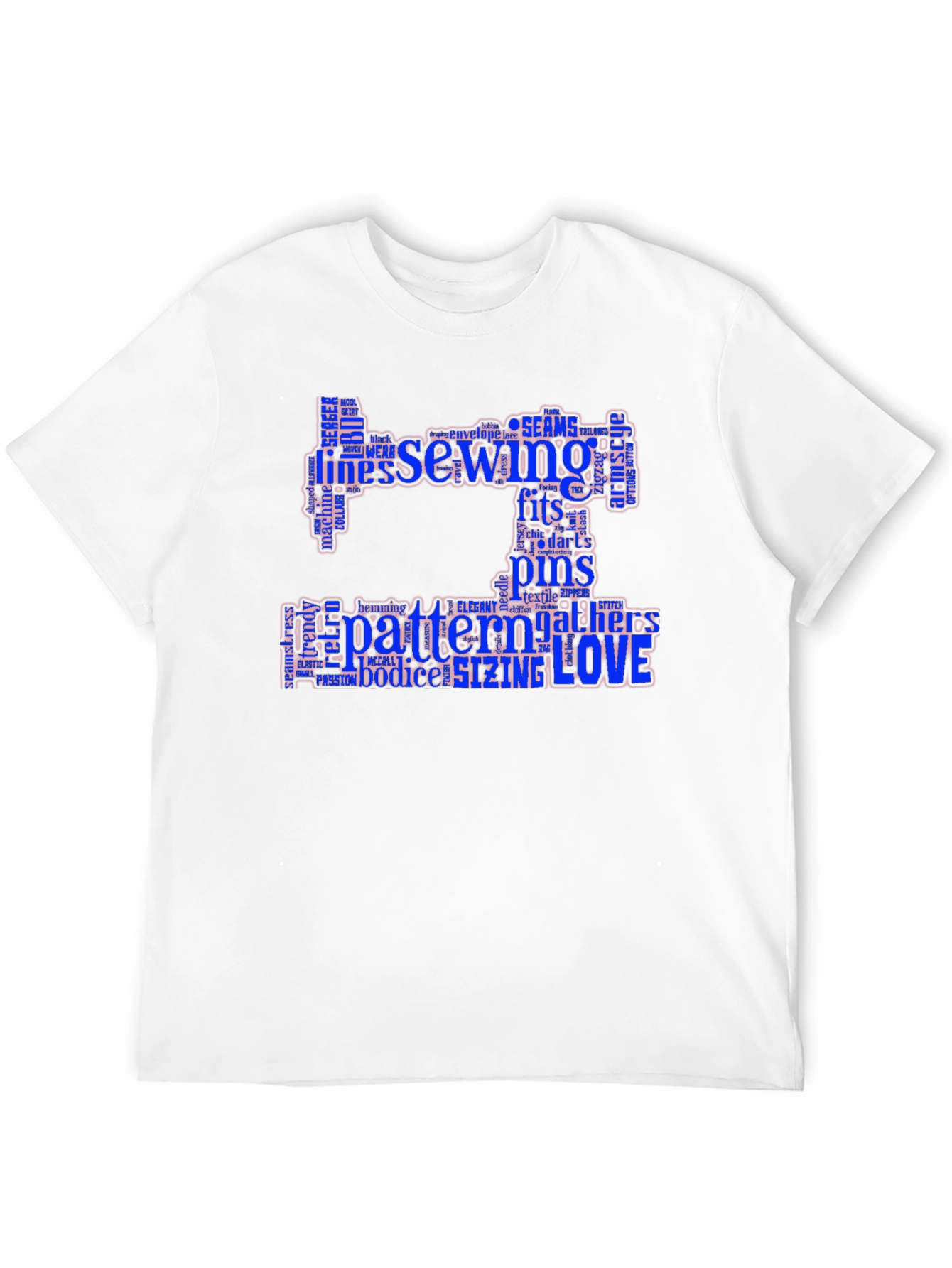 Sewing Word Art T-Shirt - Black Cotton Tee