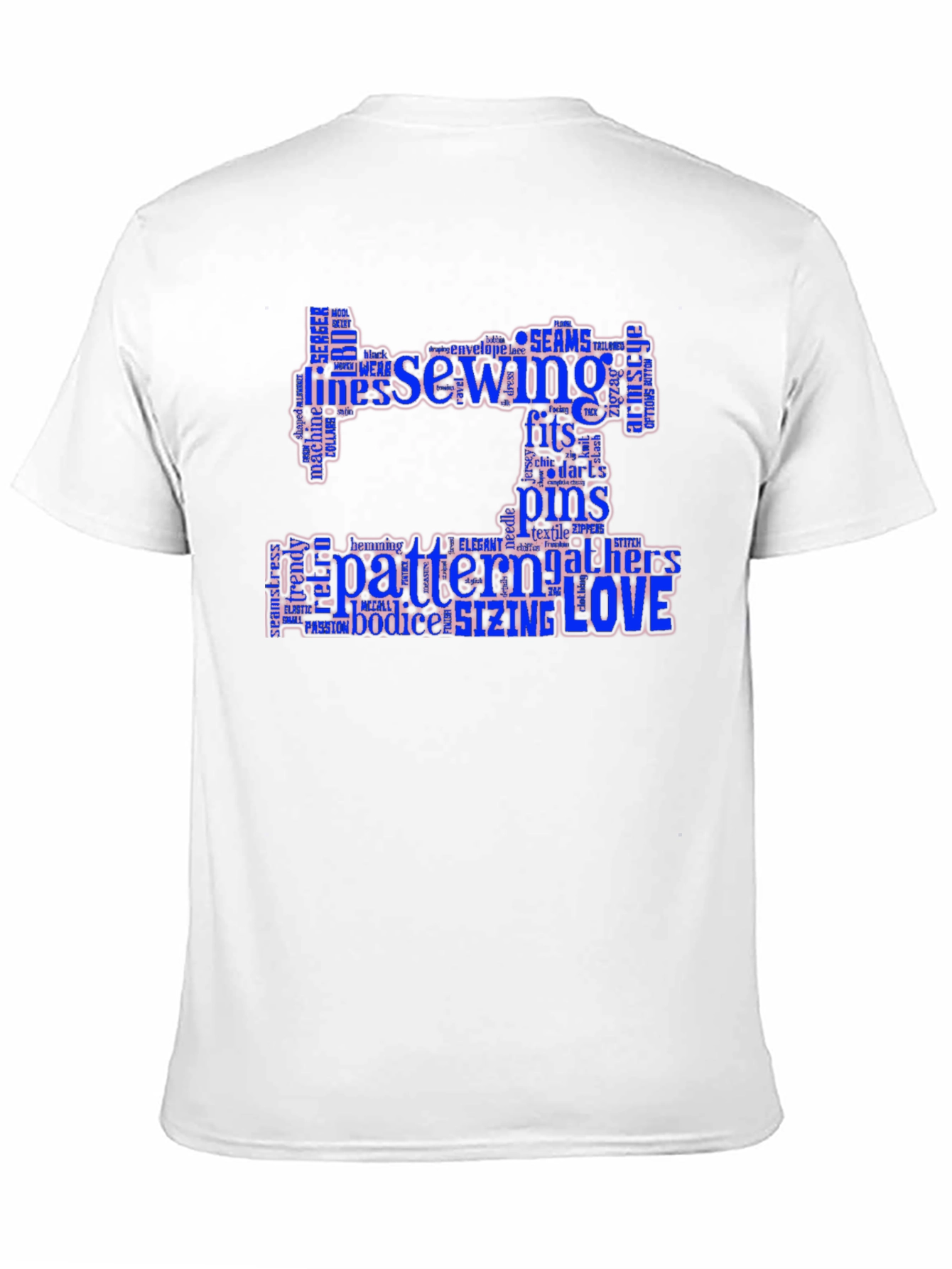 Sewing Word Art T-Shirt - Black Cotton Tee