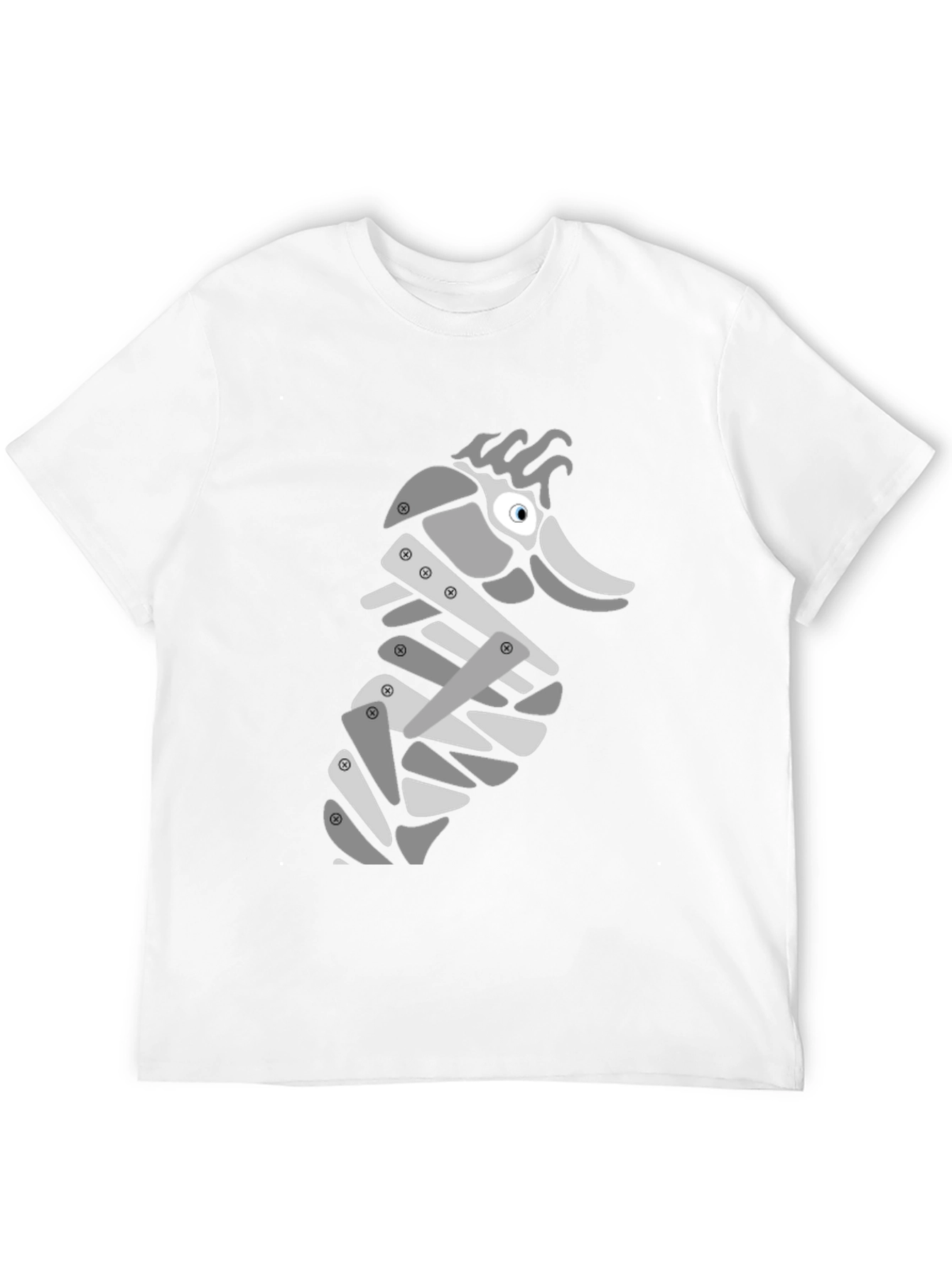 Modern Seahorse Graphic Tee - Black