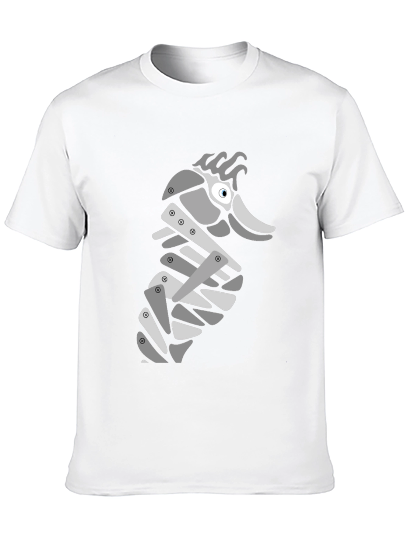 Modern Seahorse Graphic Tee - Black