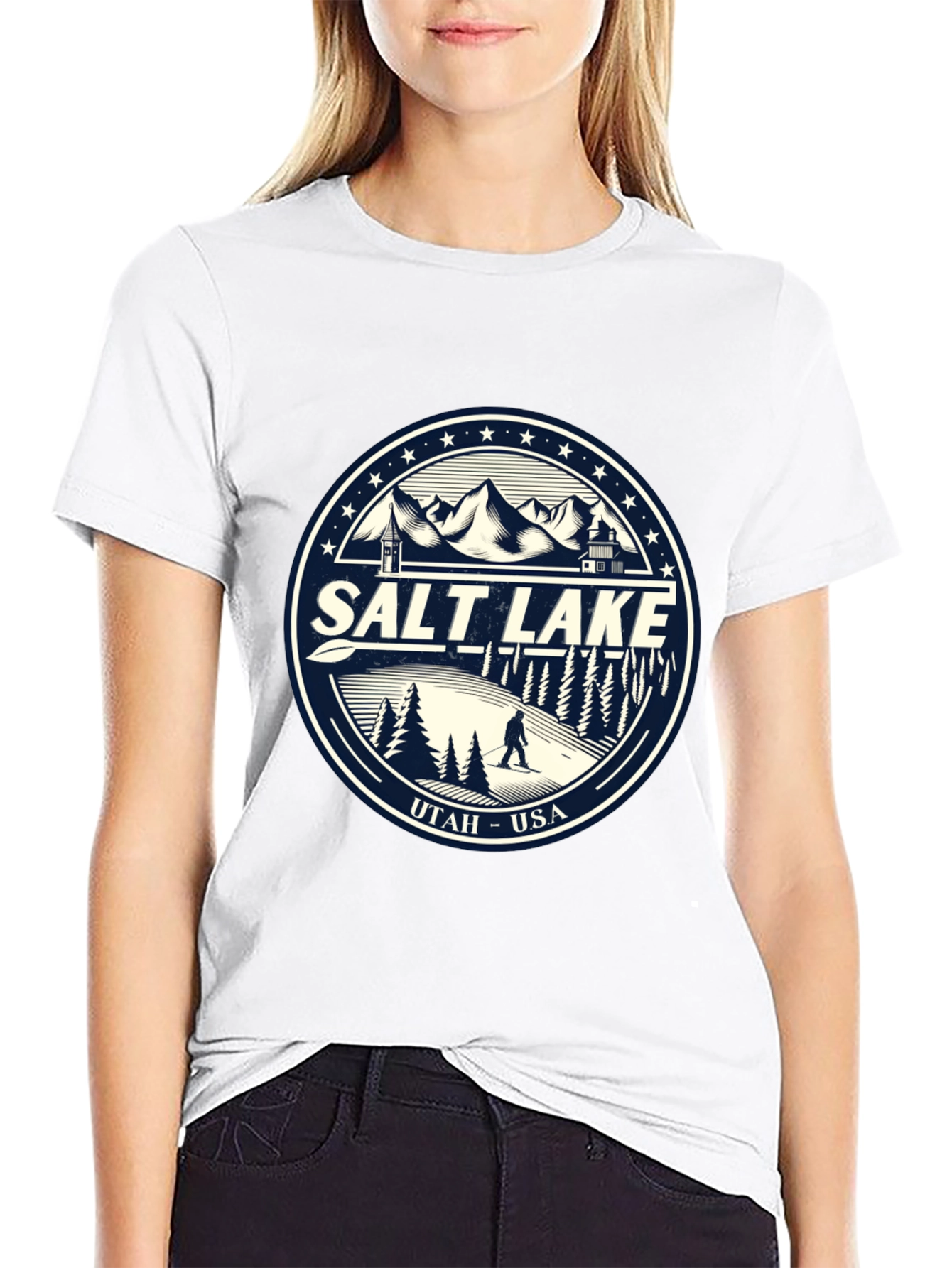 Salt Lake Utah Graphic Tee - Black Cotton T-Shirt