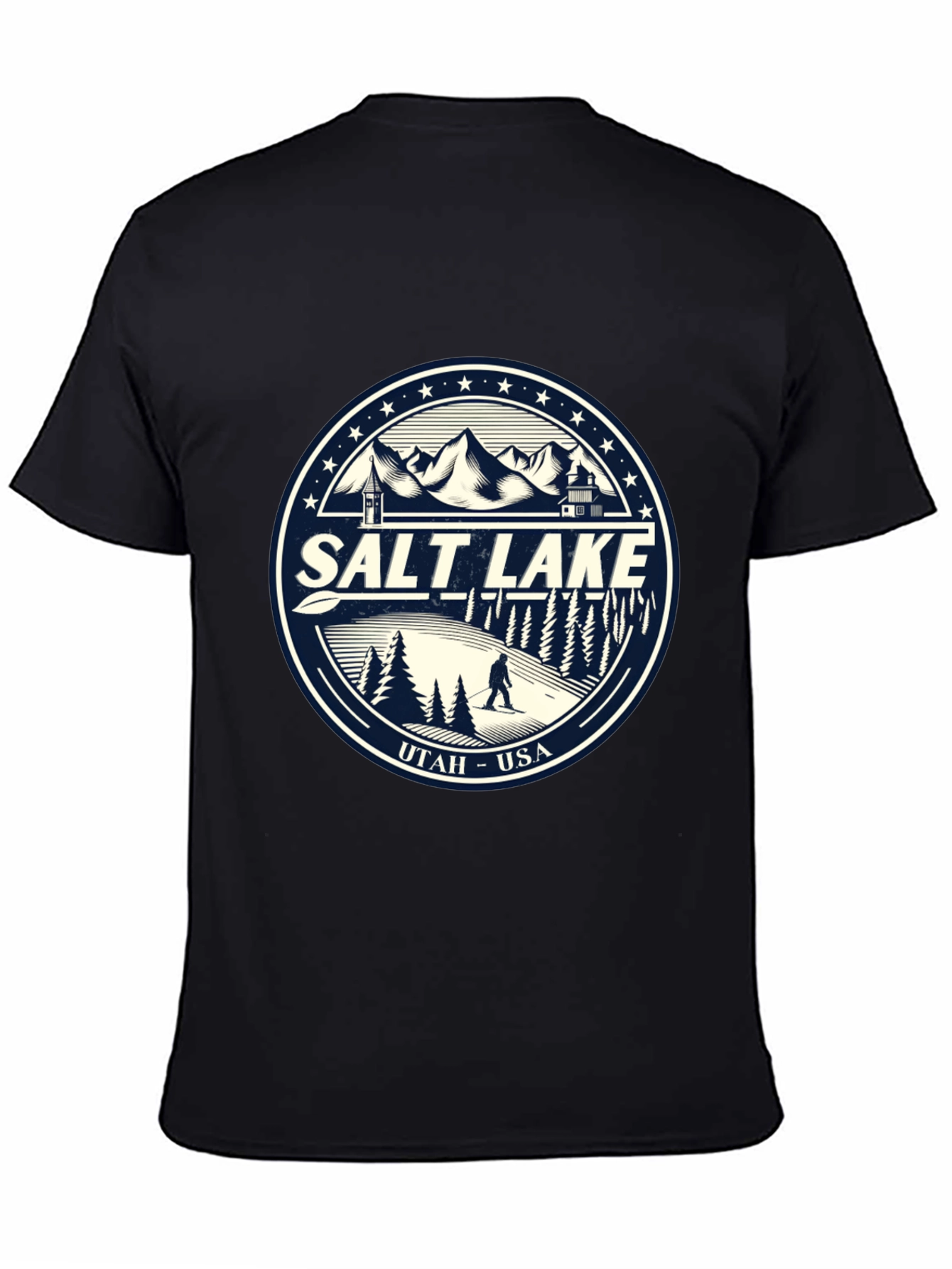 Salt Lake Utah Graphic Tee - Black Cotton T-Shirt