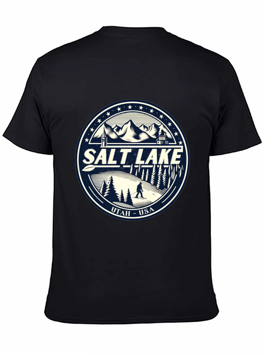 Salt Lake Utah Graphic Tee - Black Cotton T-Shirt