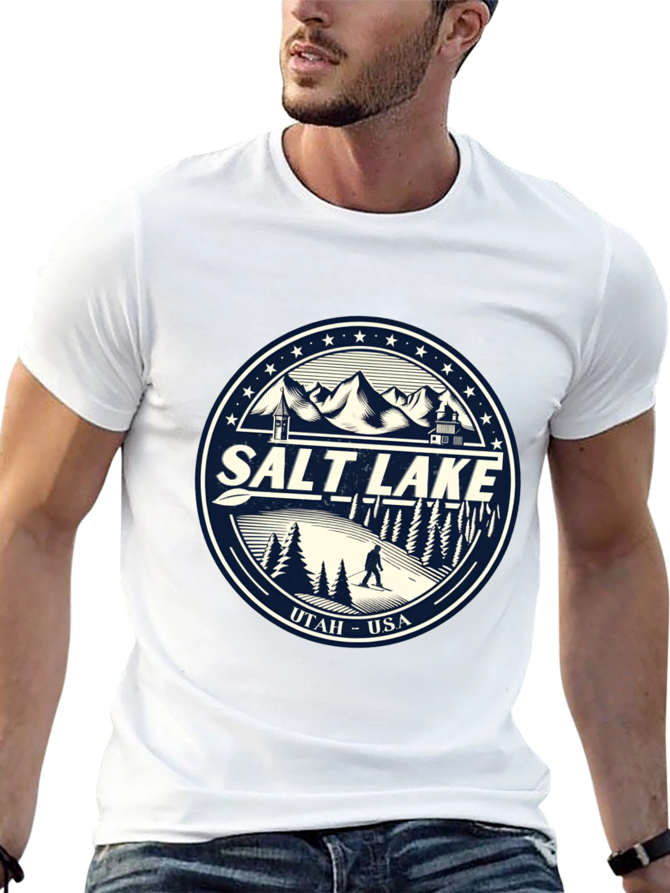 Salt Lake Utah Graphic Tee - Black Cotton T-Shirt