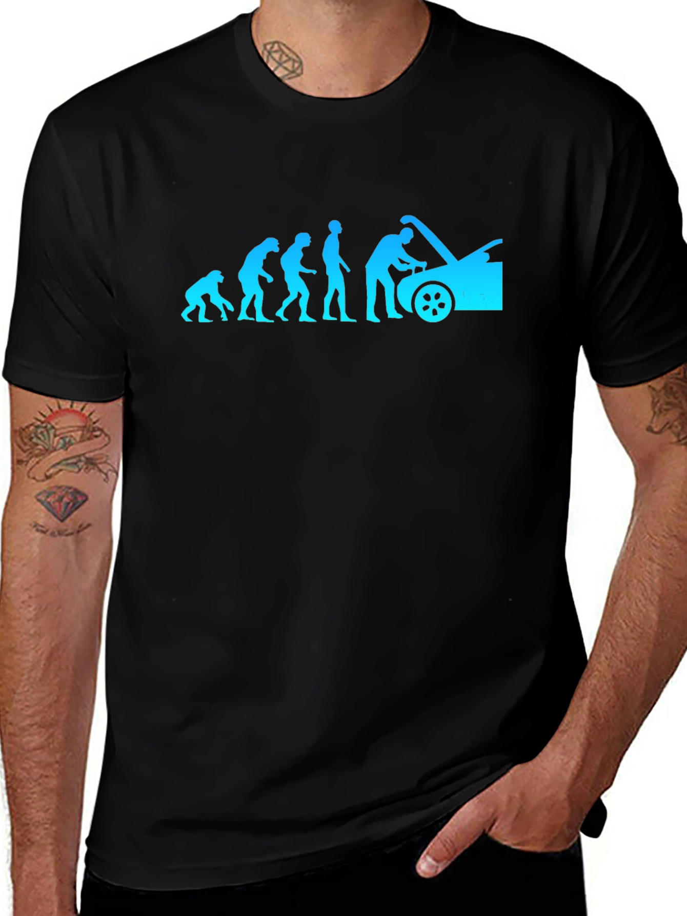 Evolution of Mechanic T-Shirt - Black