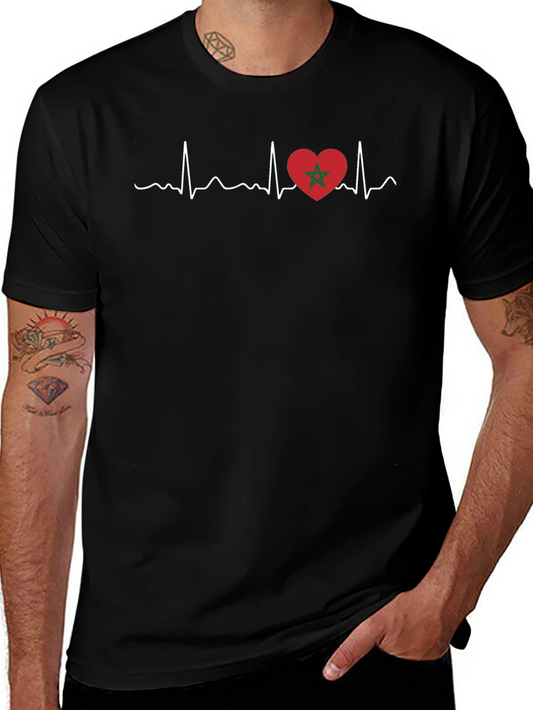 Morocco Heartbeat T-Shirt - Black