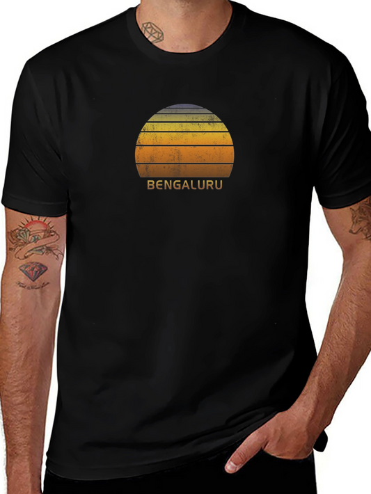 Bengaluru Sunset Graphic Tee - Retro Style