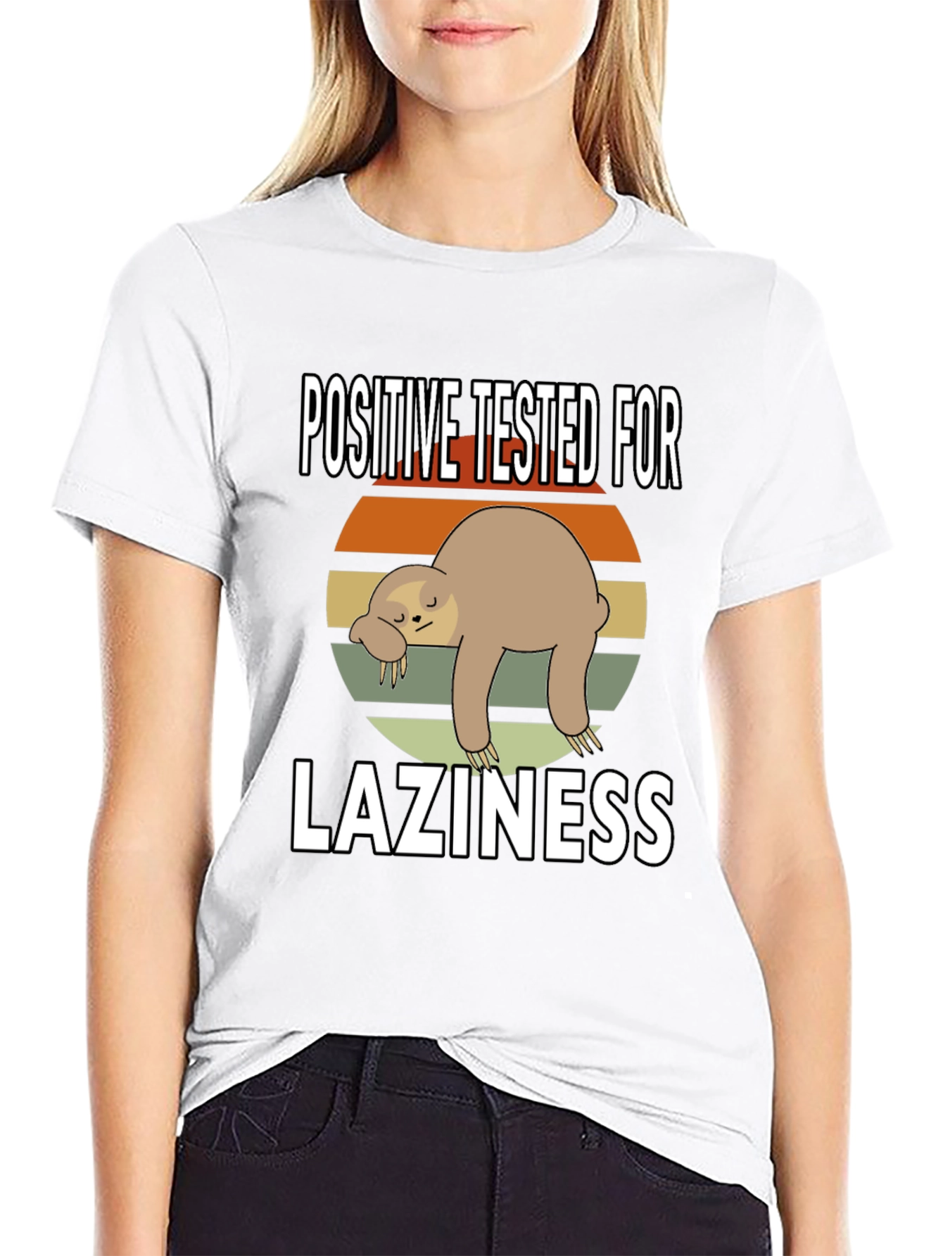 Positive Tested for Laziness Sloth Graphic Tee