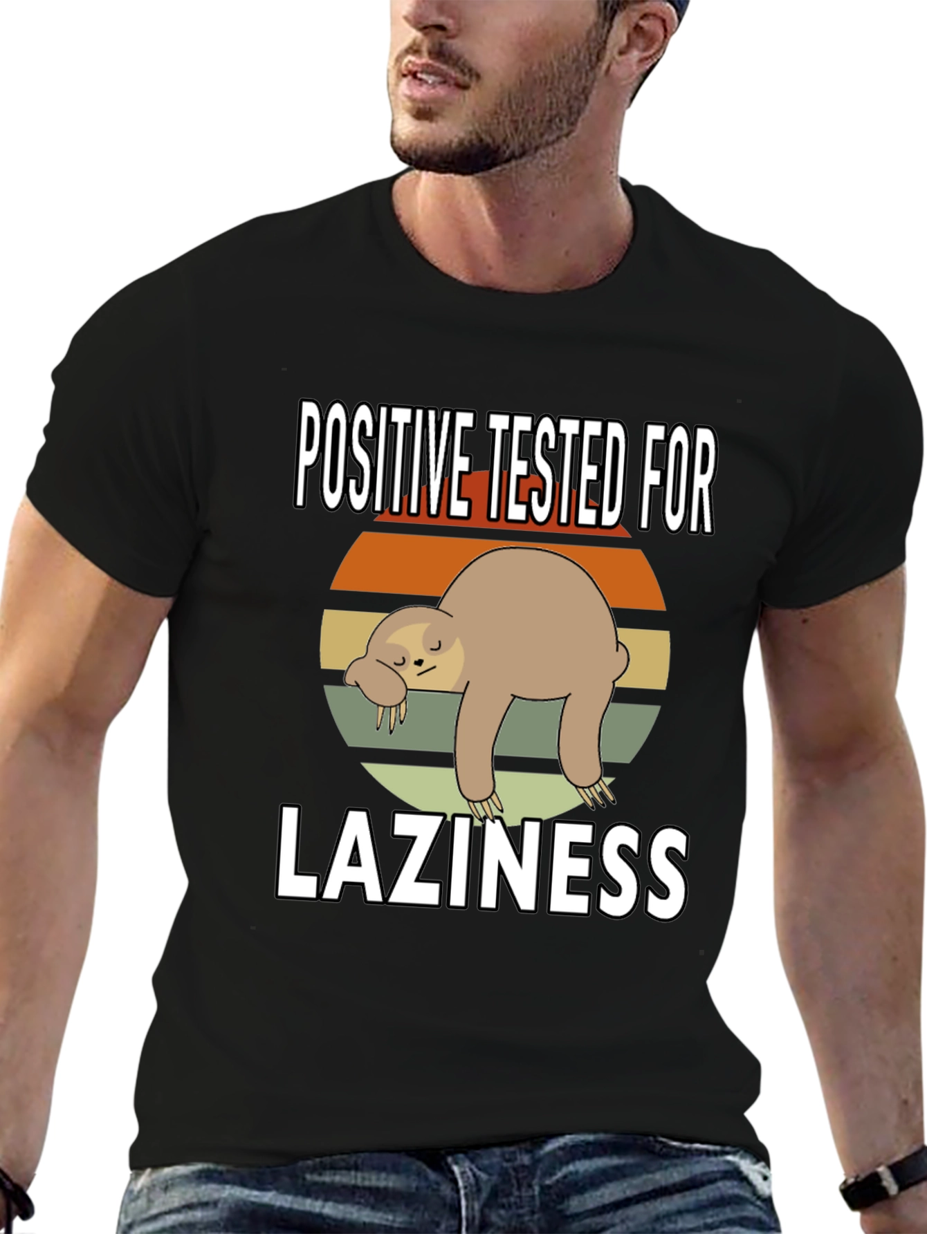 Positive Tested for Laziness Sloth Graphic Tee