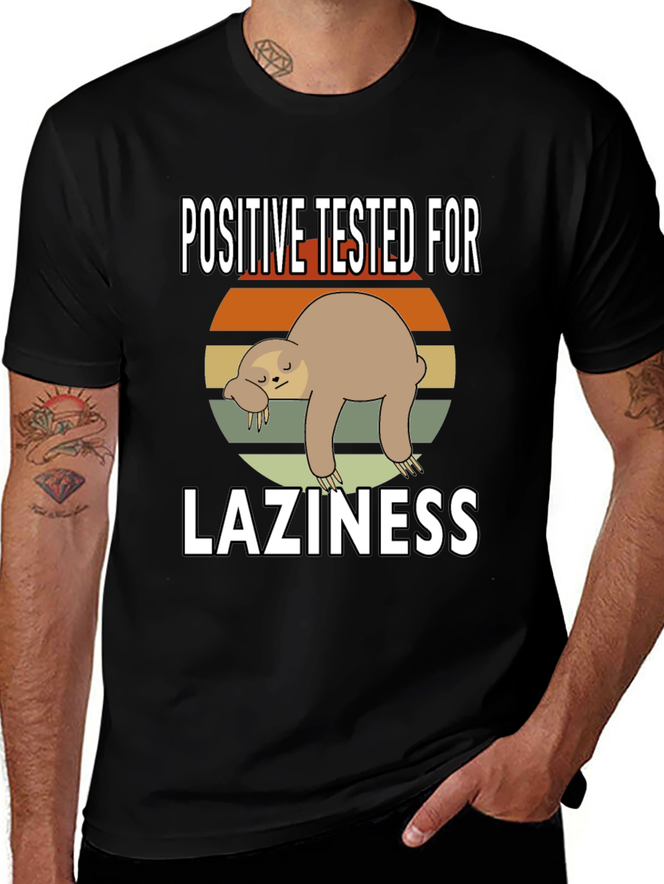 Positive Tested for Laziness Sloth Graphic Tee