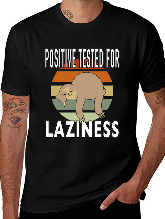 Positive Tested for Laziness Sloth Graphic Tee