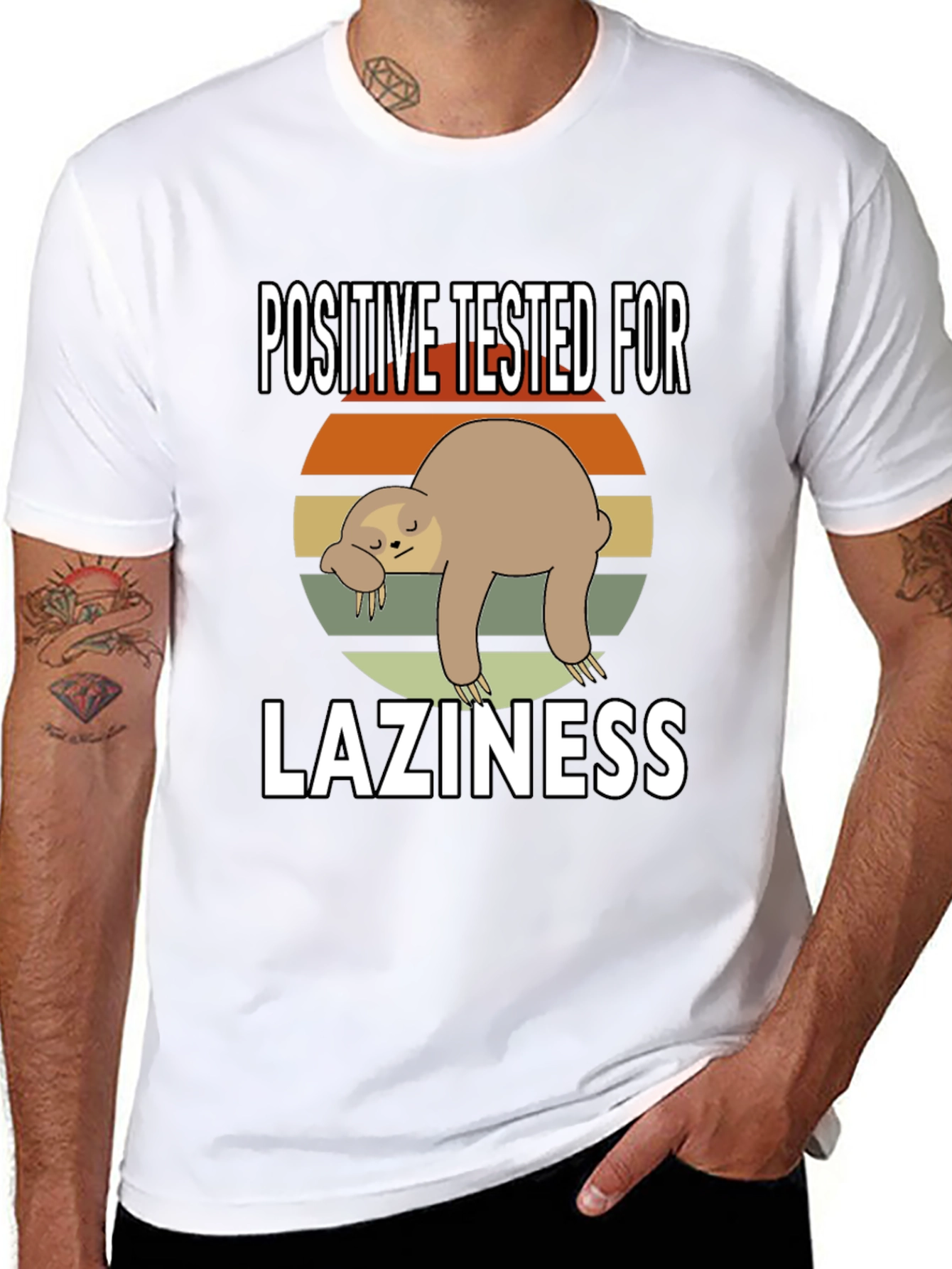 Positive Tested for Laziness Sloth Graphic Tee