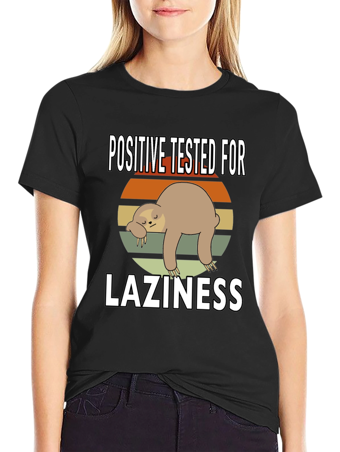 Positive Tested for Laziness Sloth Graphic Tee