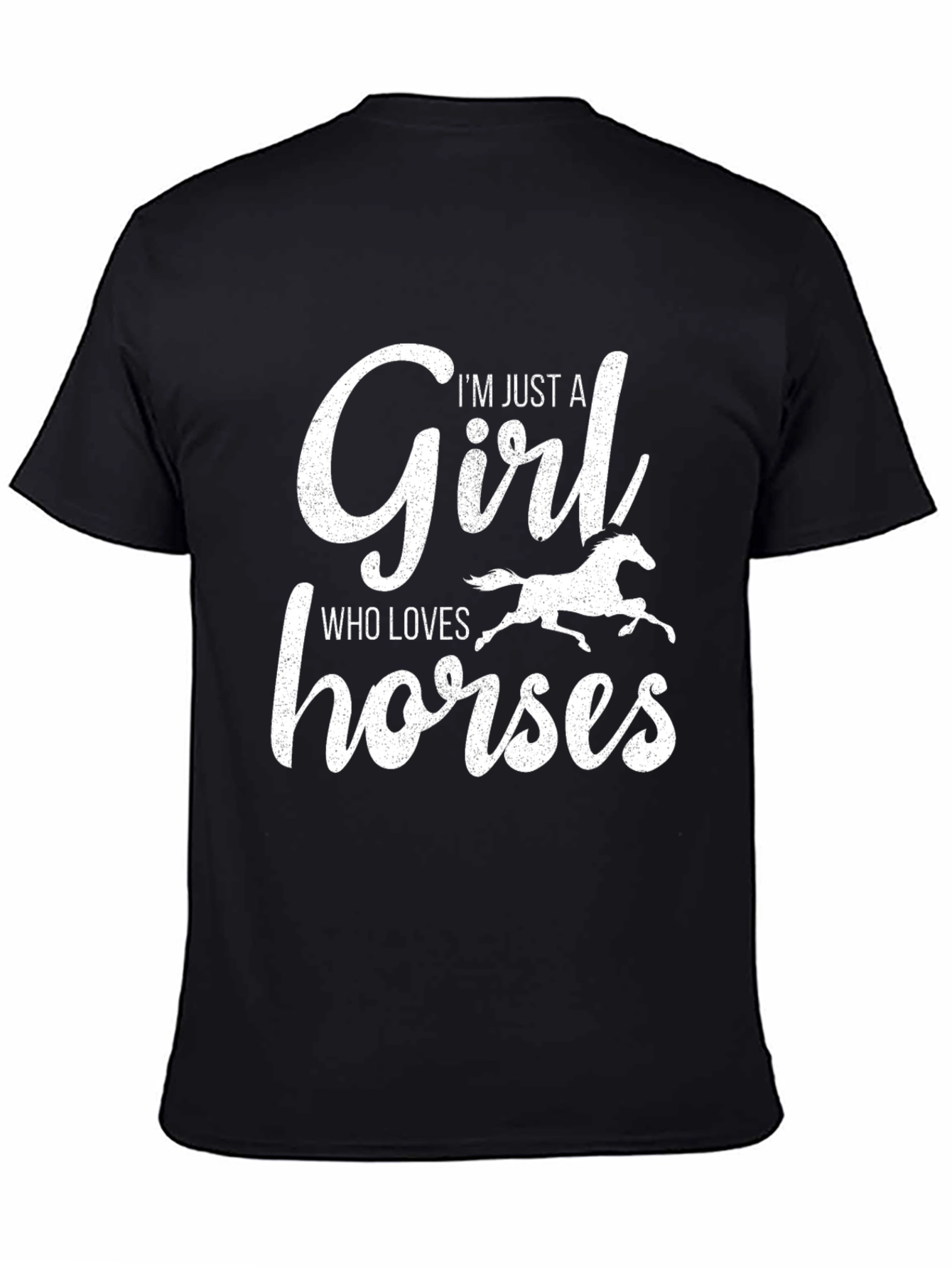 Girl Who Loves Horses T-Shirt Black