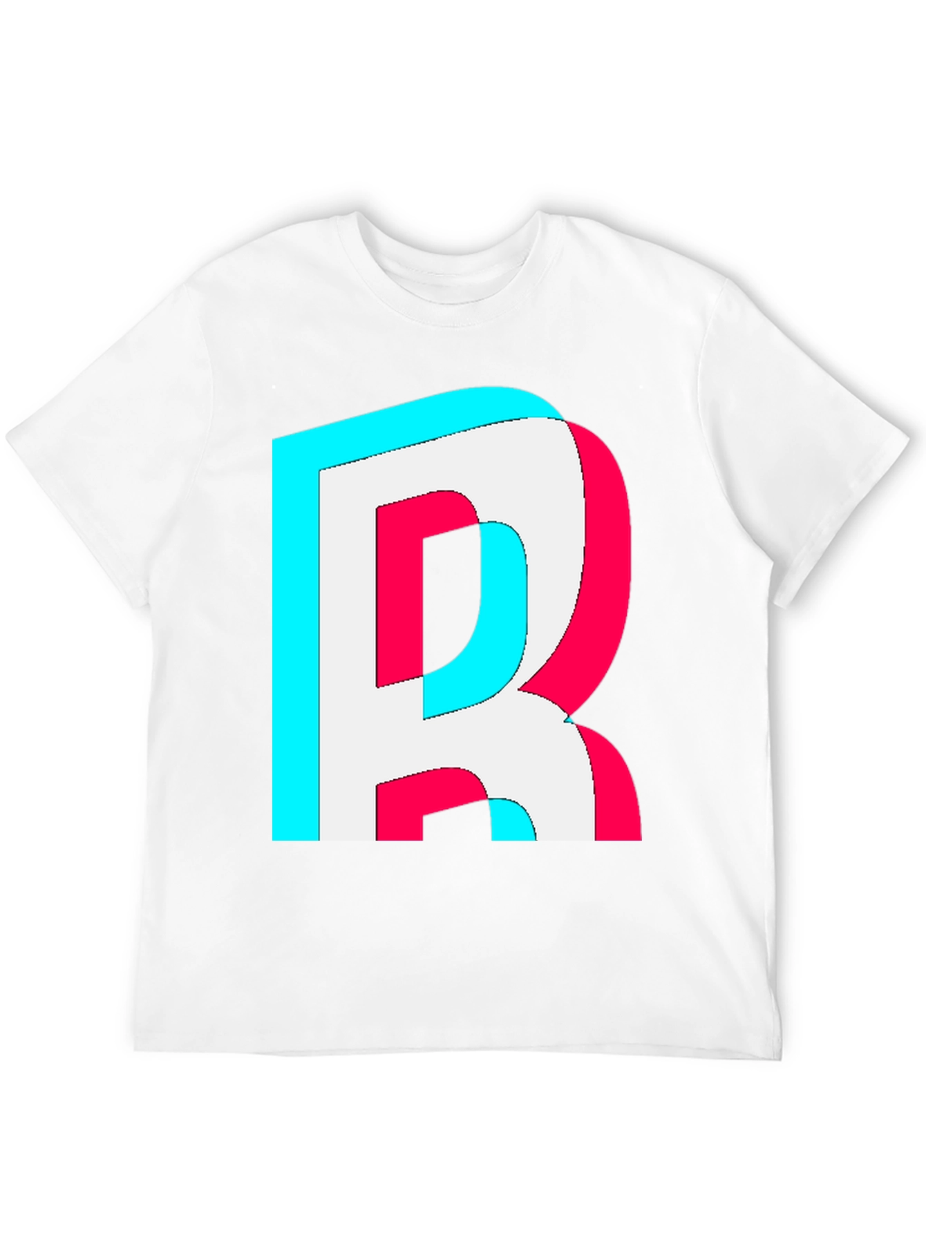 Letter R Graphic Tee - Trendy 3D Effect