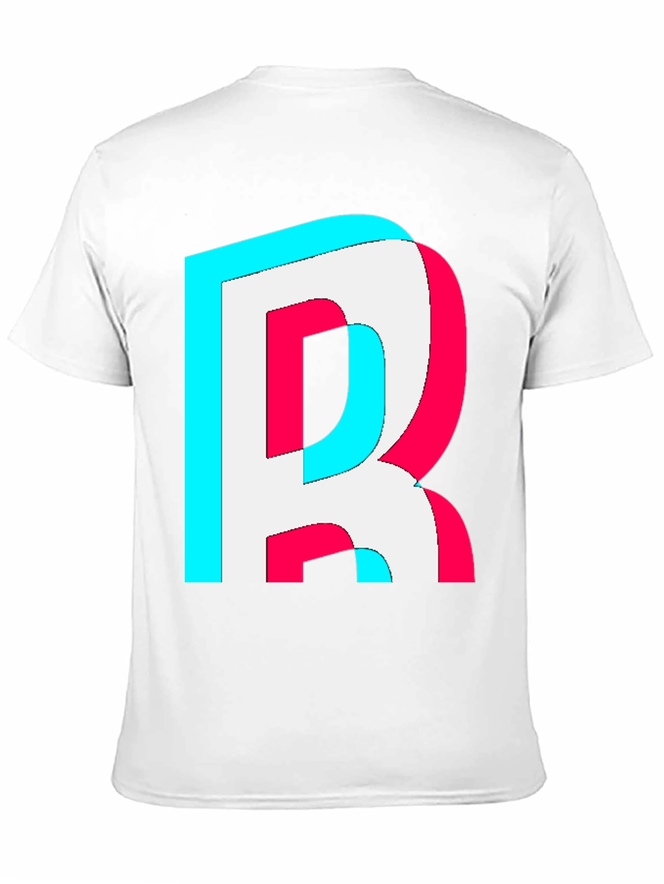 Letter R Graphic Tee - Trendy 3D Effect