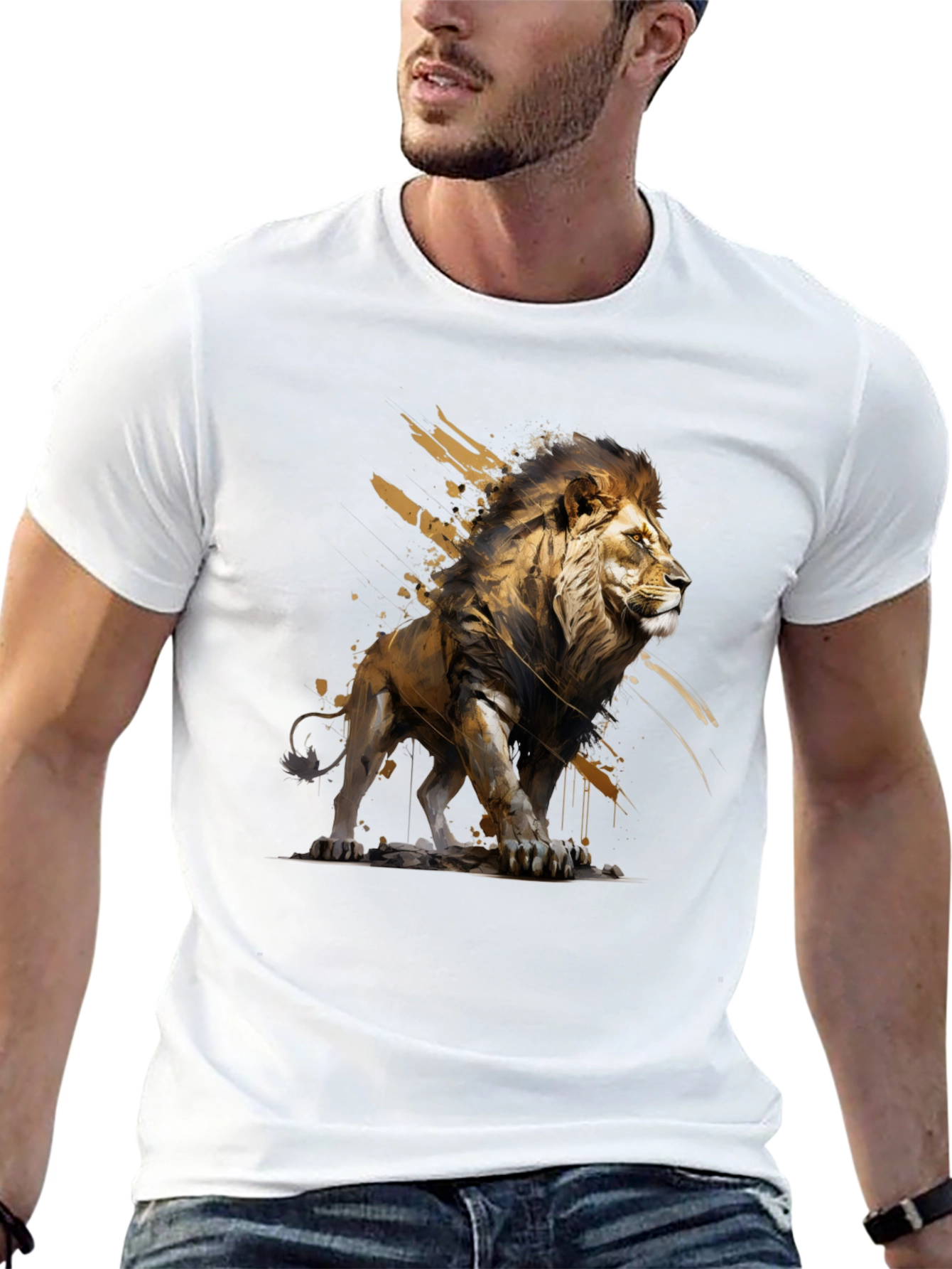 Lion Graphic T-Shirt - Bold Animal Art