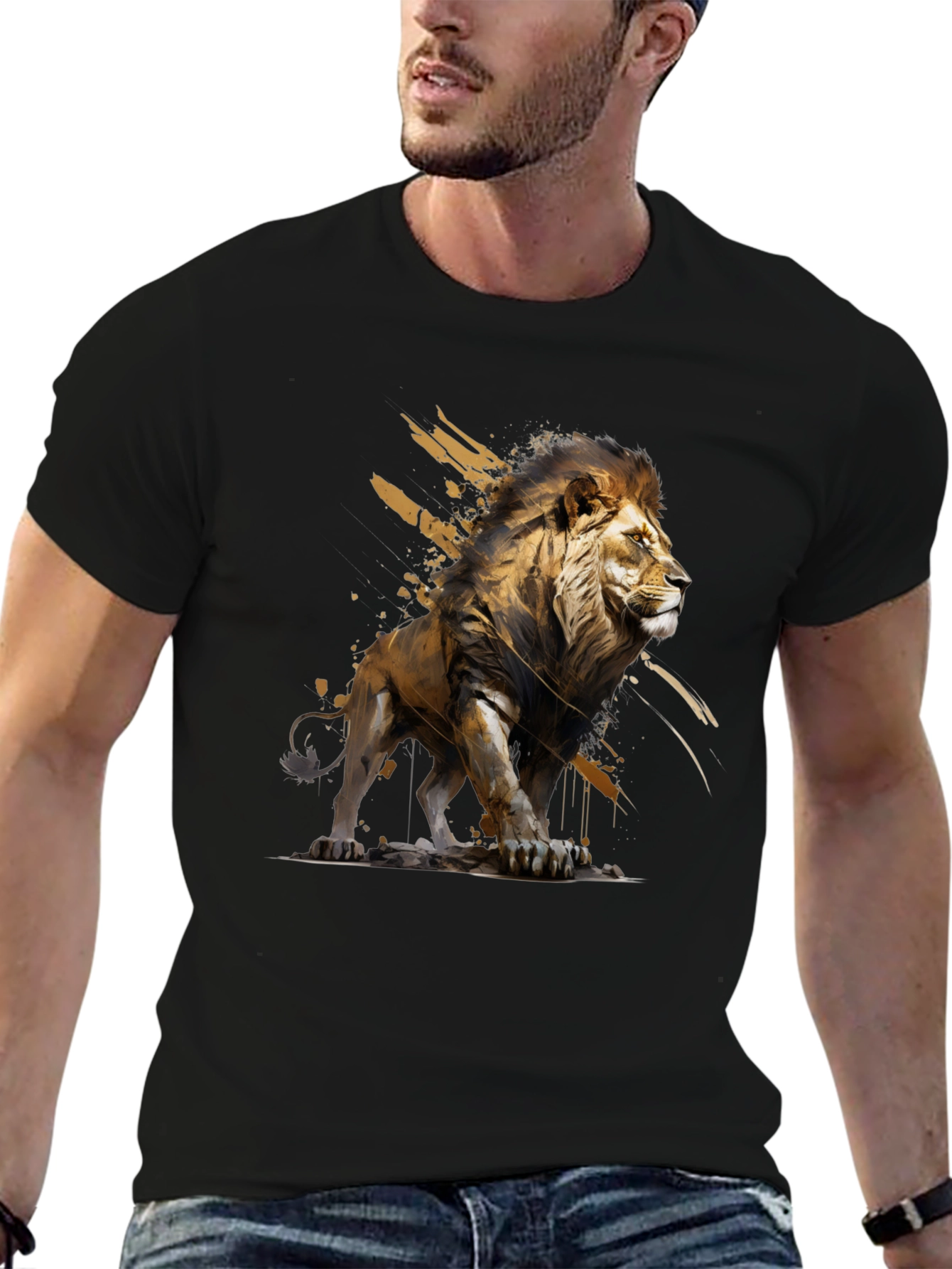 Lion Graphic T-Shirt - Bold Animal Art