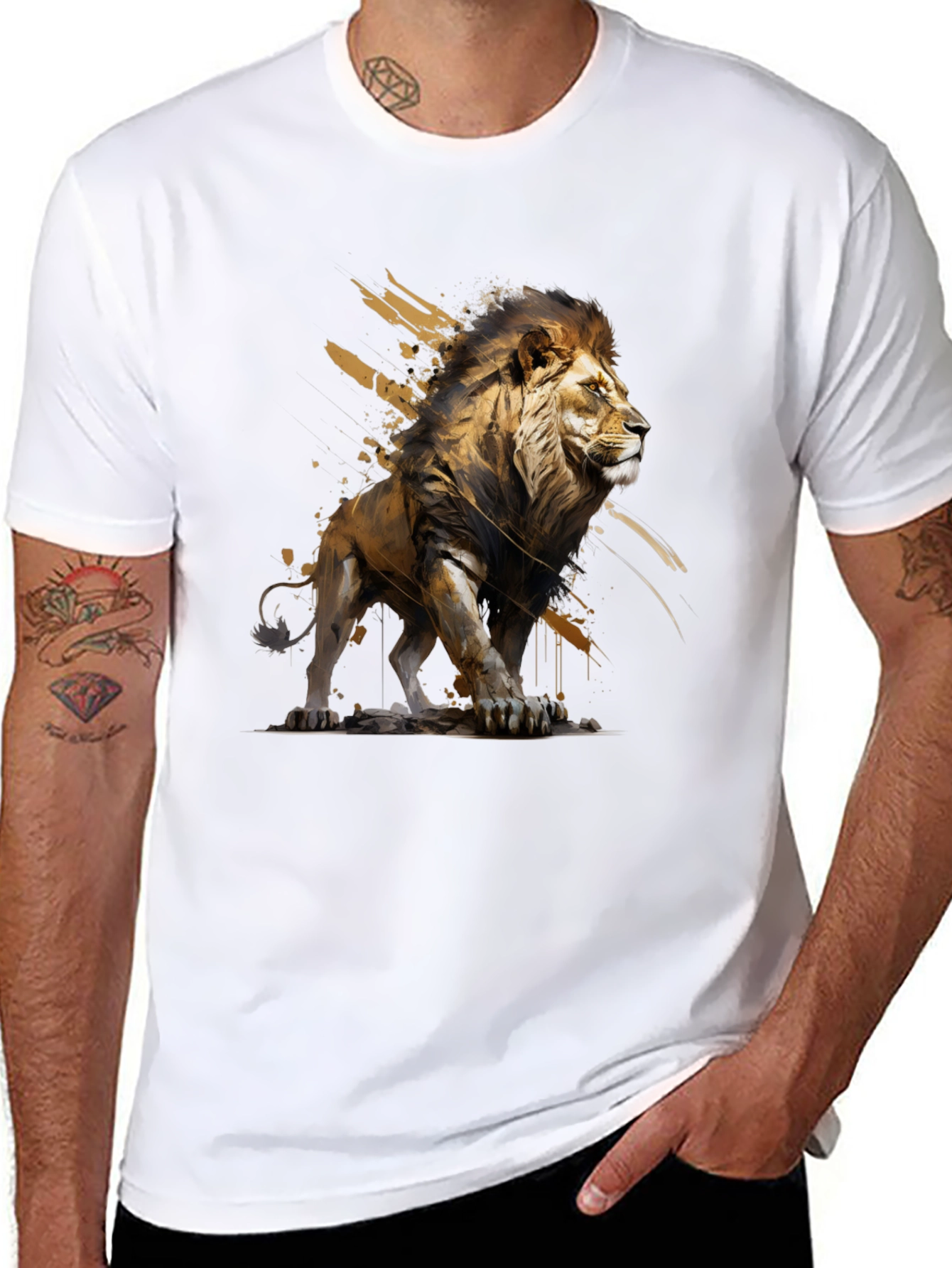 Lion Graphic T-Shirt - Bold Animal Art