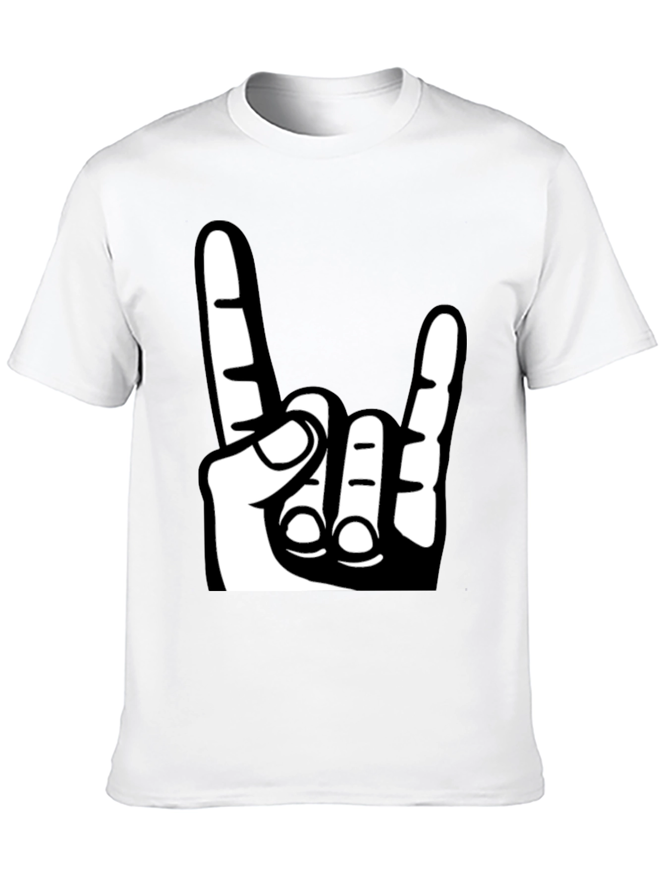 Rock On Hand Graphic T-Shirt - Black