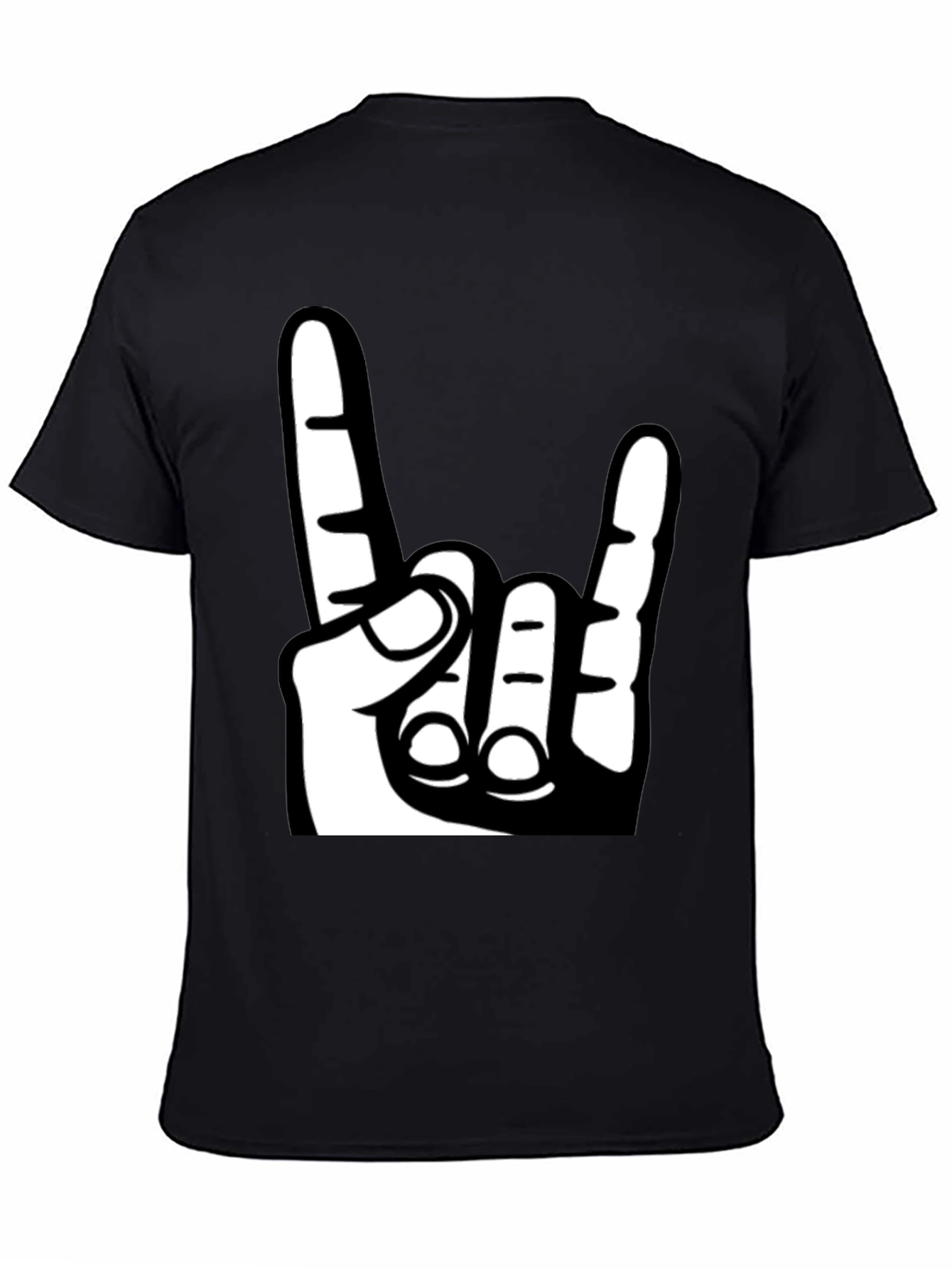 Rock On Hand Graphic T-Shirt - Black