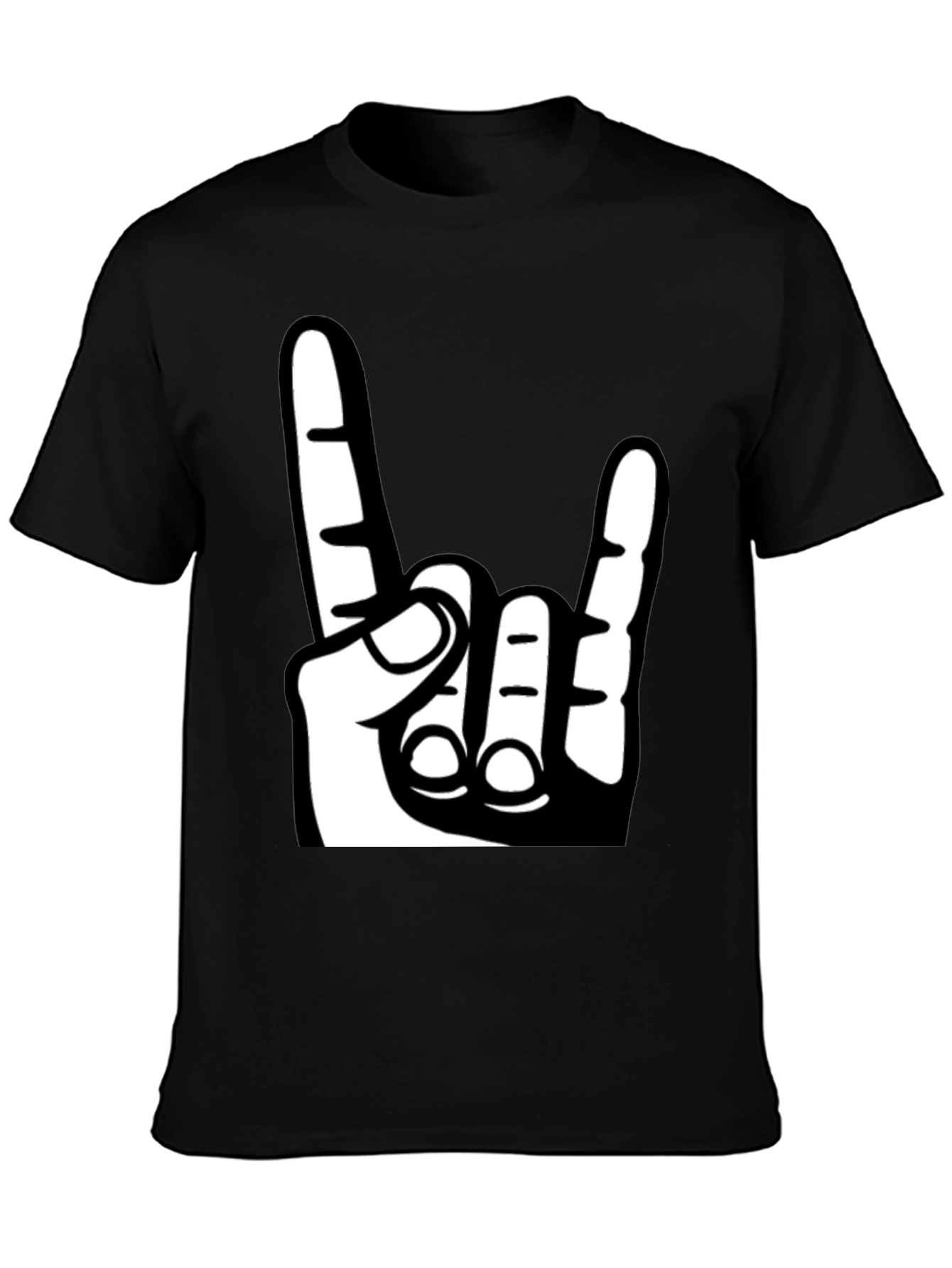 Rock On Hand Graphic T-Shirt - Black
