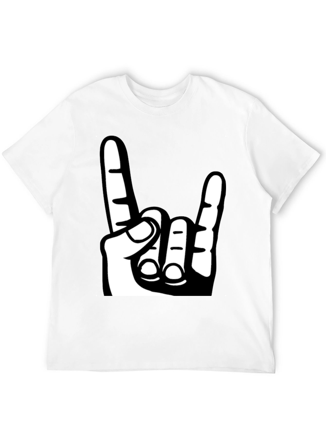 Rock On Hand Graphic T-Shirt - Black