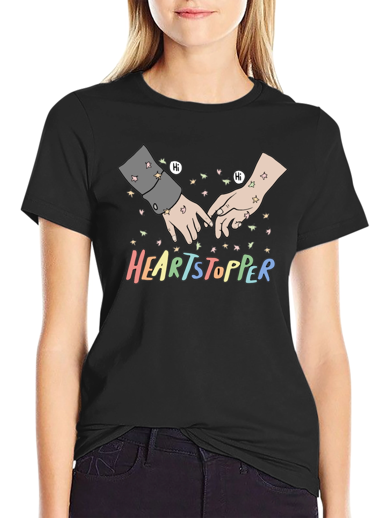 Heartstopper Hand Drawn Graphic Tee - Black