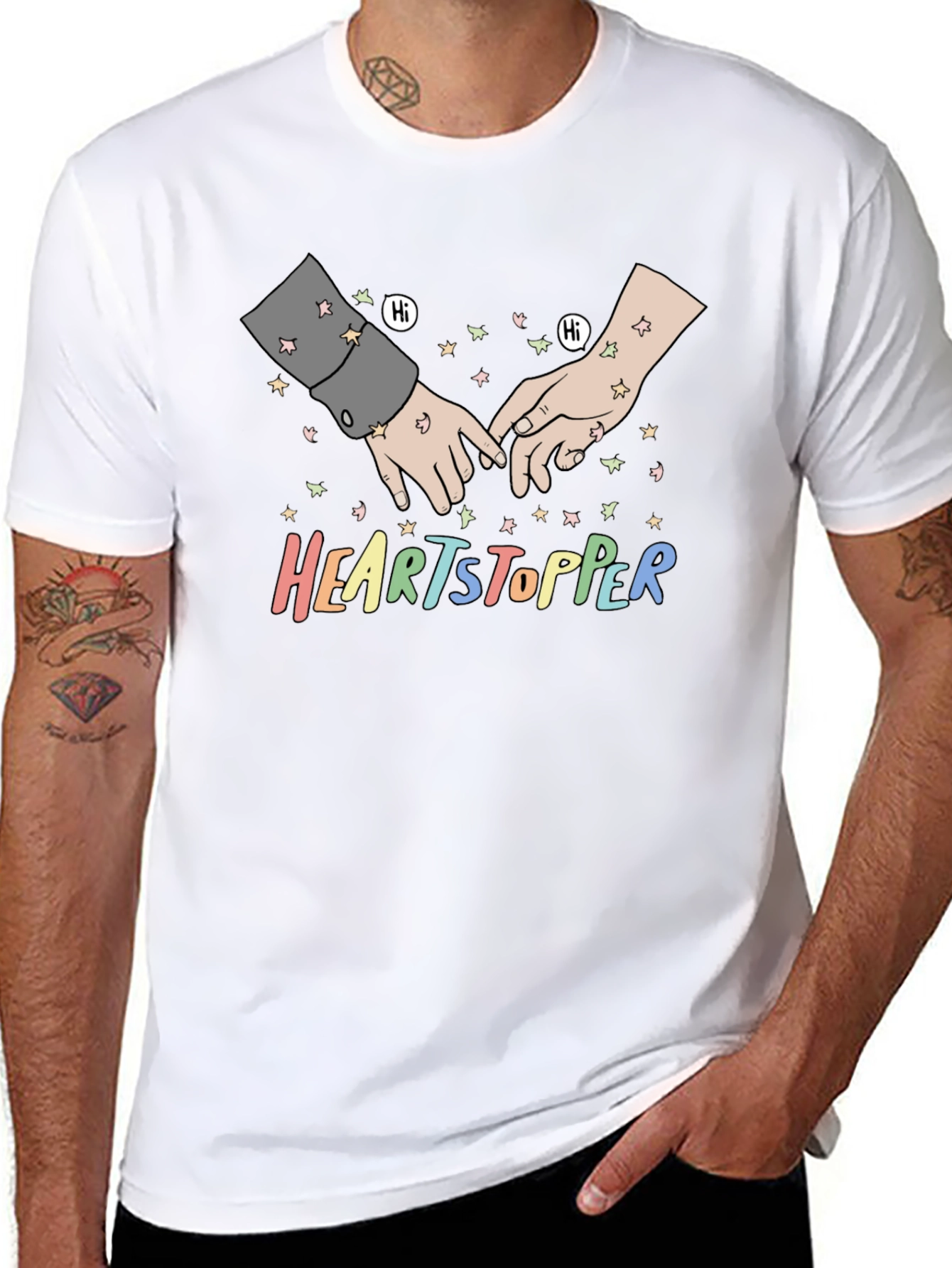 Heartstopper Hand Drawn Graphic Tee - Black