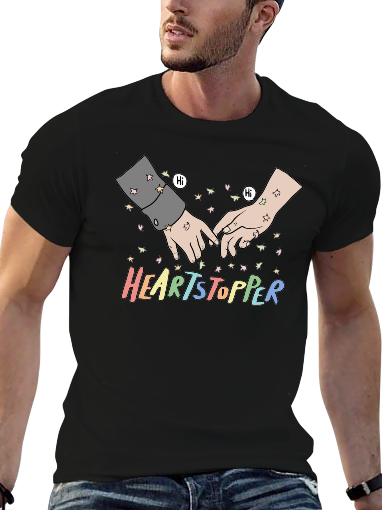 Heartstopper Hand Drawn Graphic Tee - Black