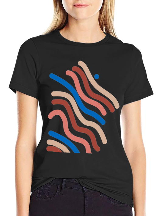 Modern Art Graphic Tee - Black Casual T-Shirt