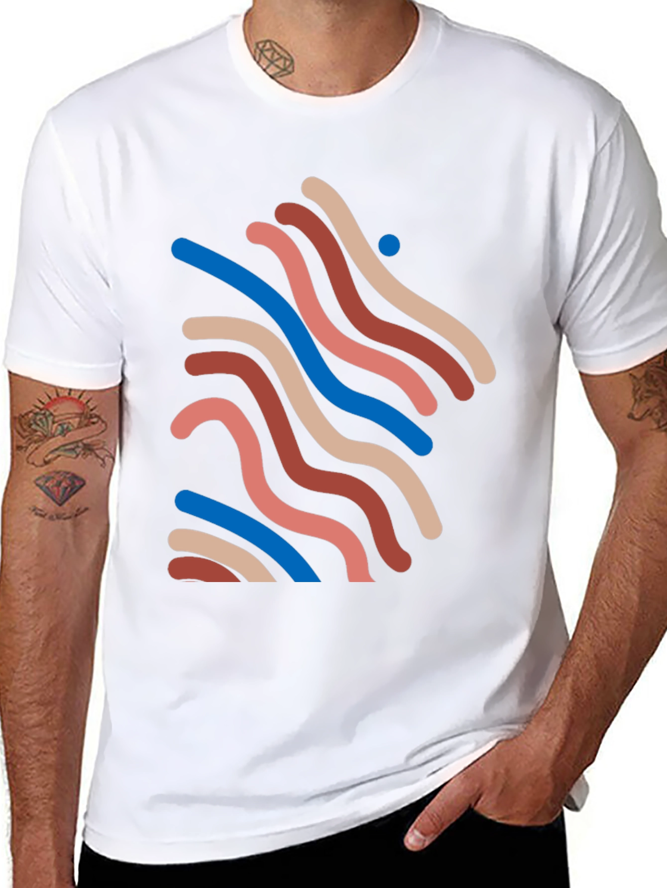 Modern Art Graphic Tee - Black Casual T-Shirt