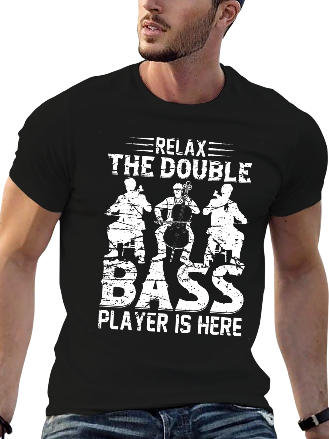 Relax The Double Bass Player T-Shirt Music Lover Tee