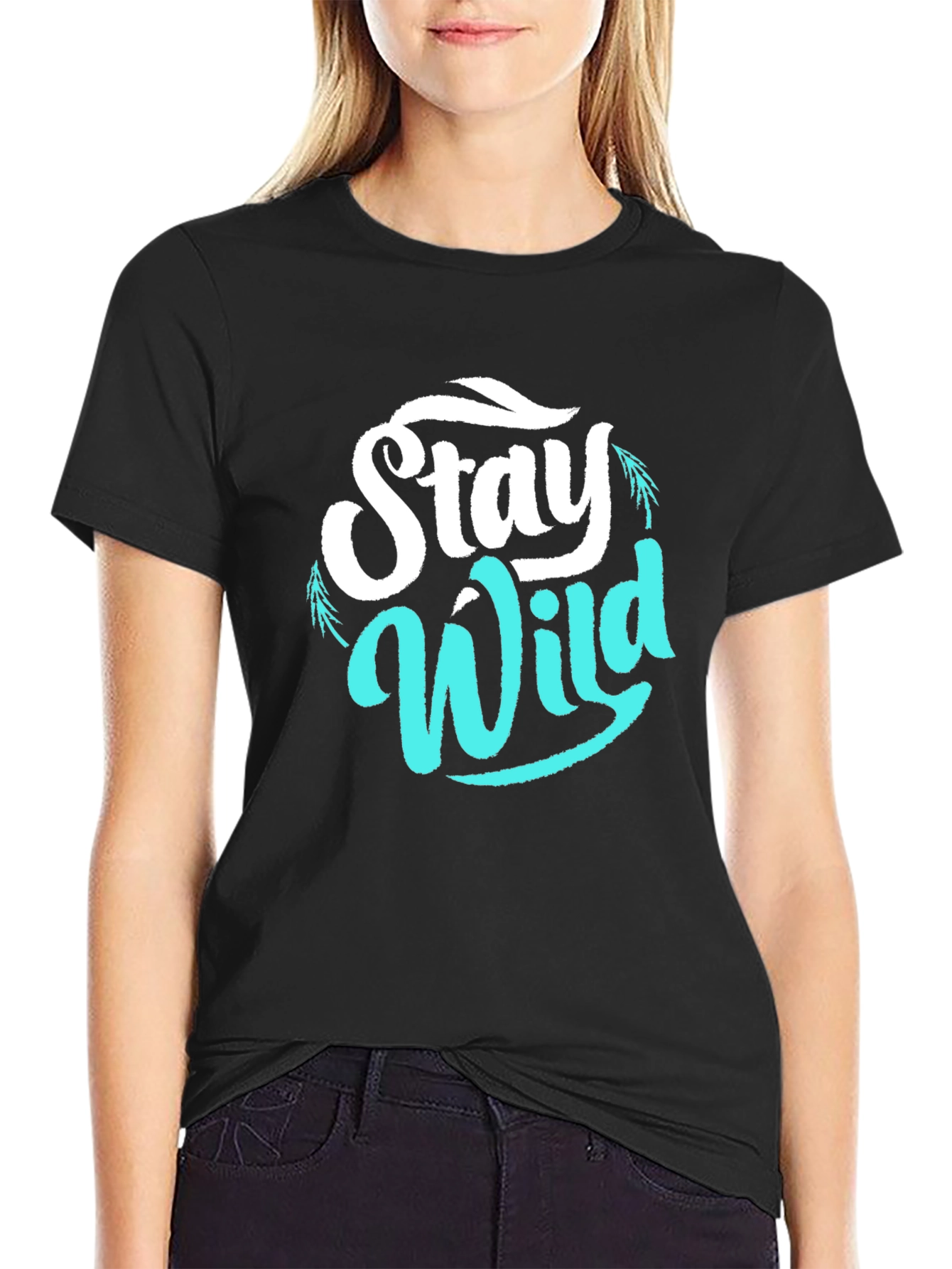 Stay Wild Graphic Tee - Black Casual T-Shirt