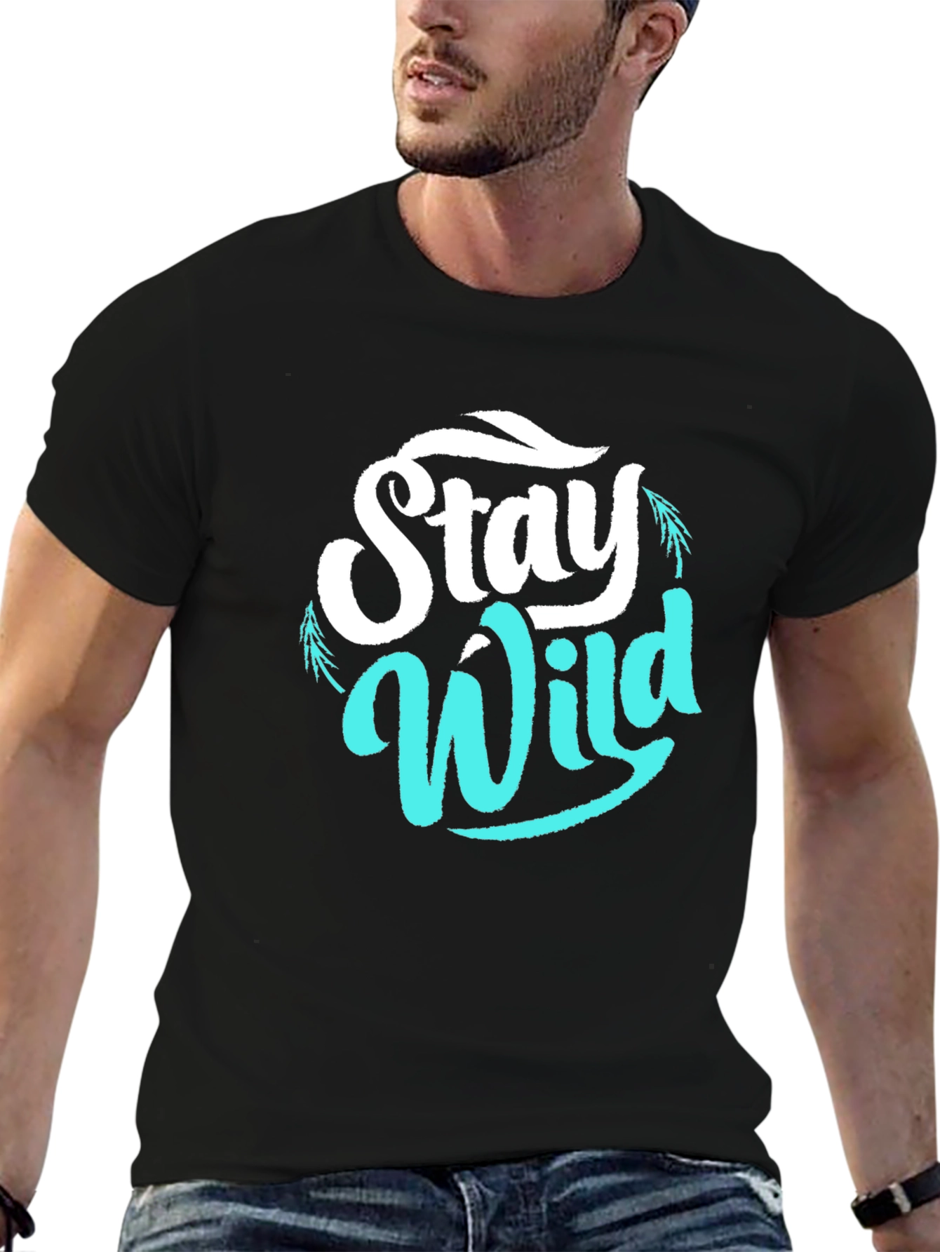 Stay Wild Graphic Tee - Black Casual T-Shirt
