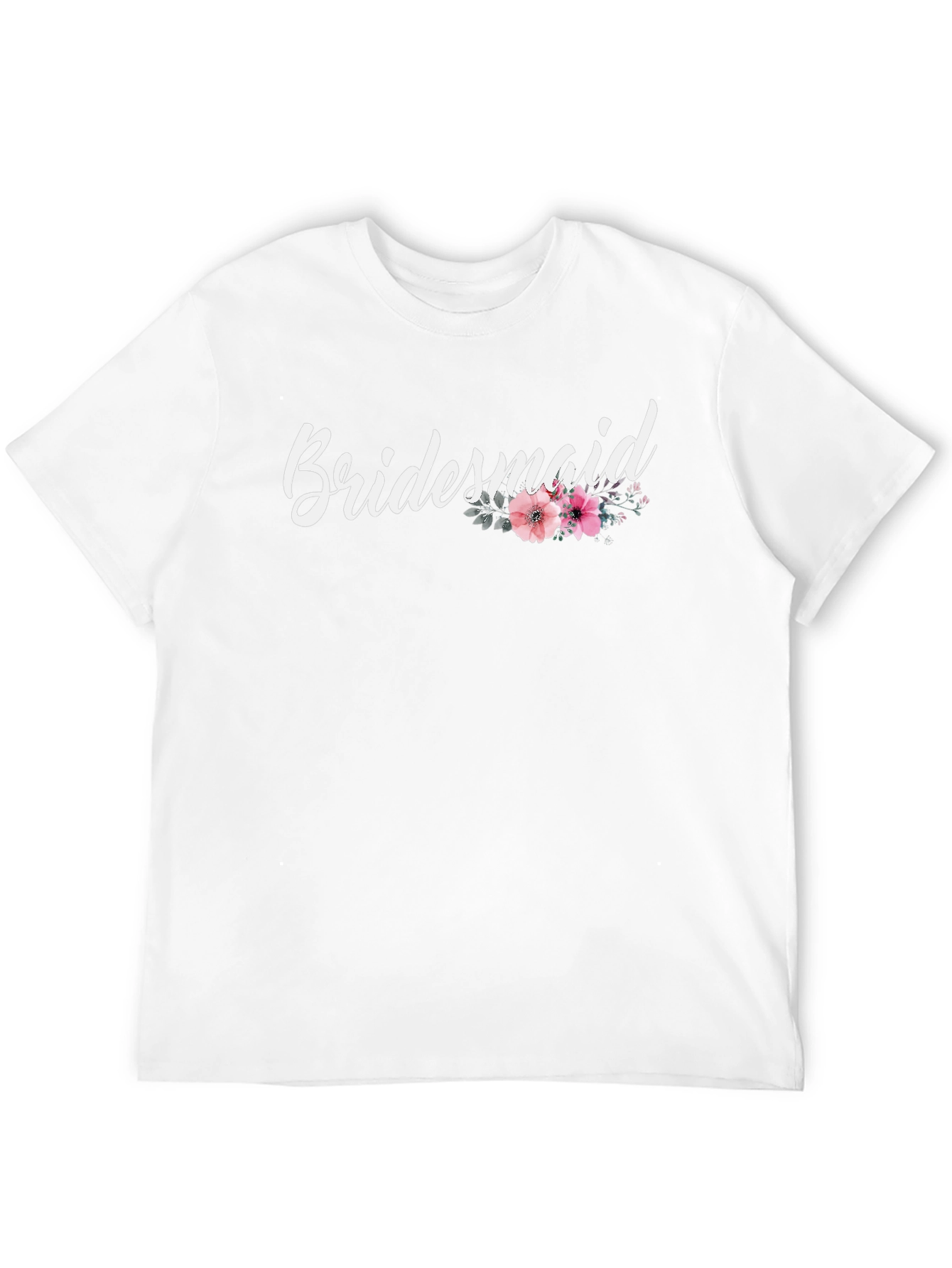 Bridesmaid Floral Graphic T-Shirt - Black