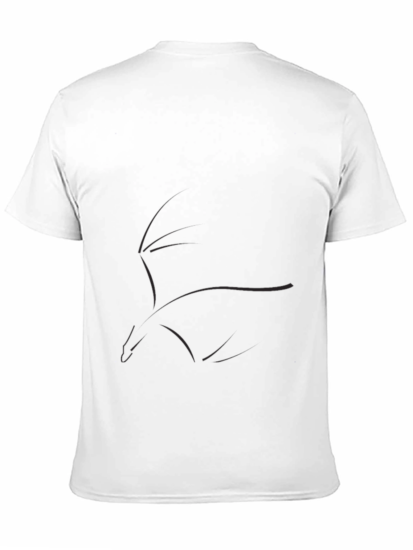 Minimalist Dragon Outline Black T-Shirt