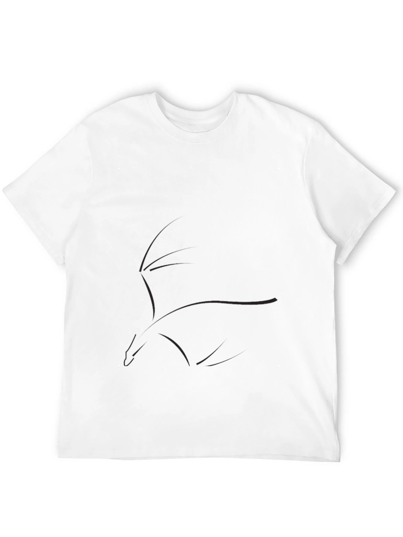 Minimalist Dragon Outline Black T-Shirt