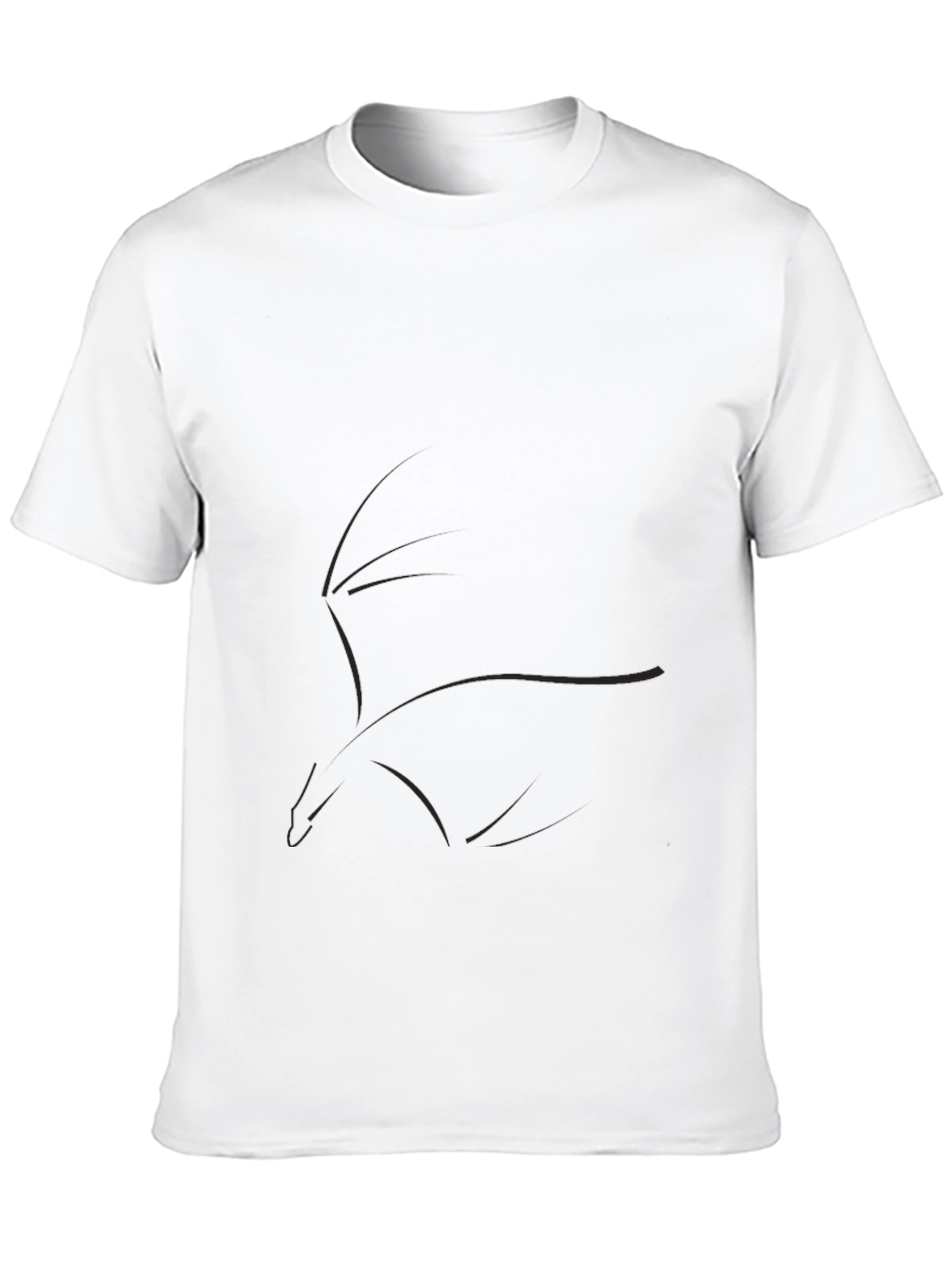 Minimalist Dragon Outline Black T-Shirt