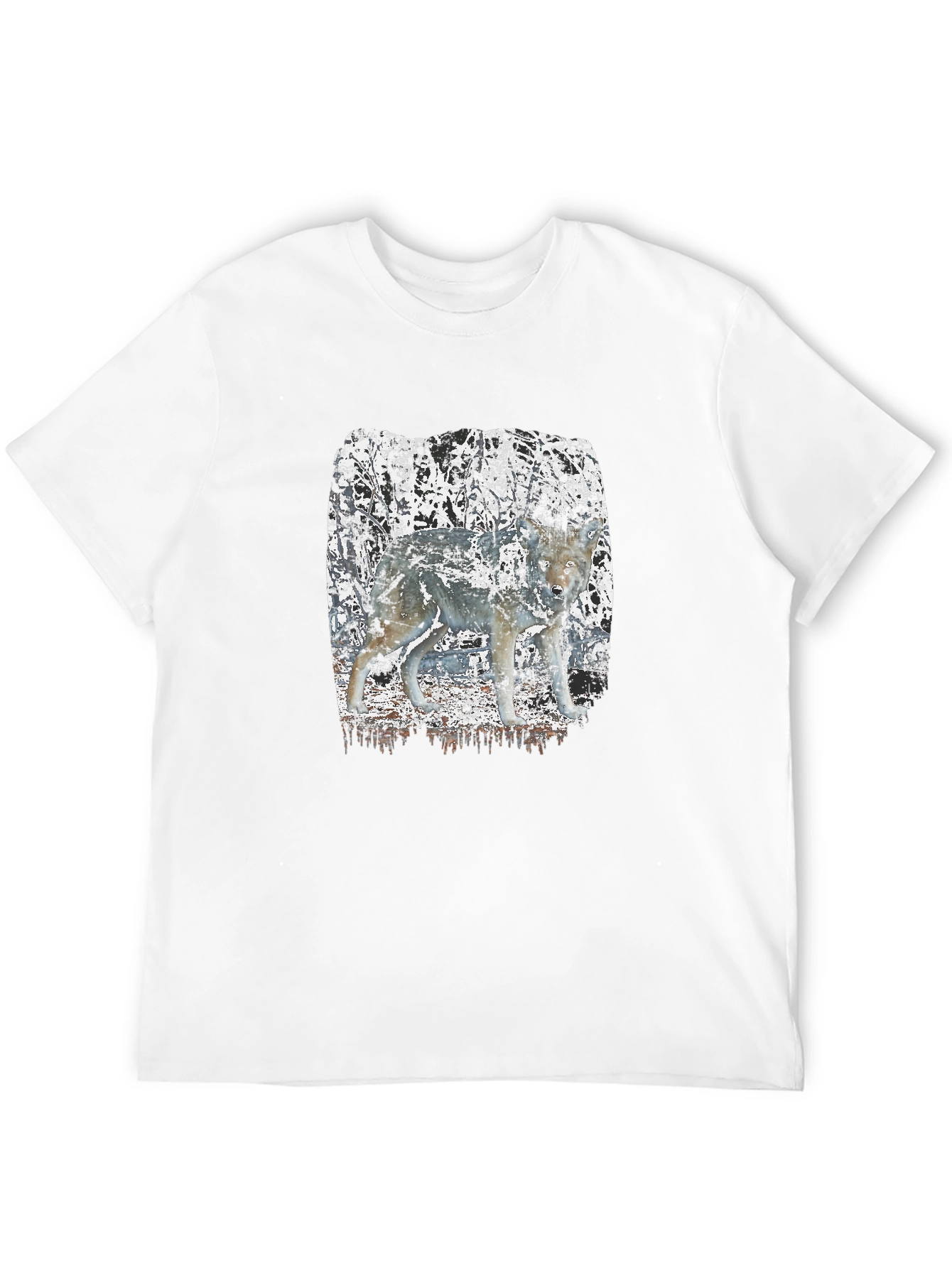 Wolf Graphic Print Black T-Shirt
