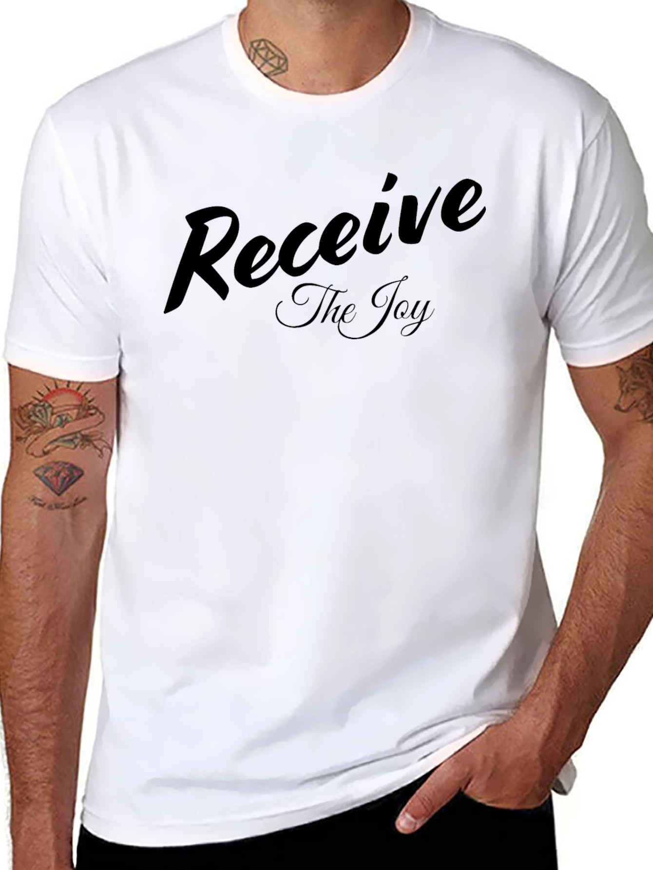 Receive The Joy - Black Crew Neck T-Shirt