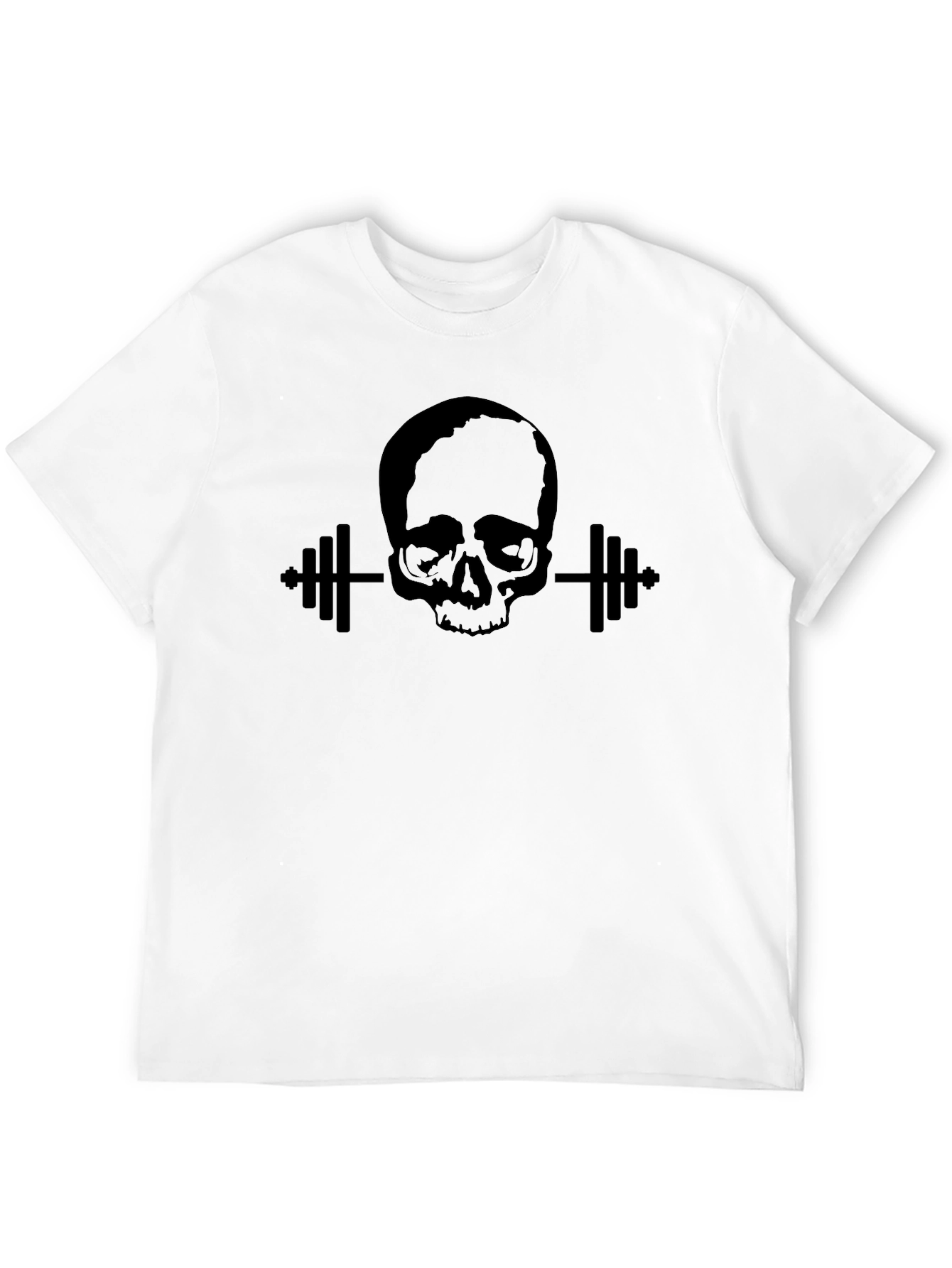Skull Barbell Graphic T-Shirt - Black Gym Fitness Tee